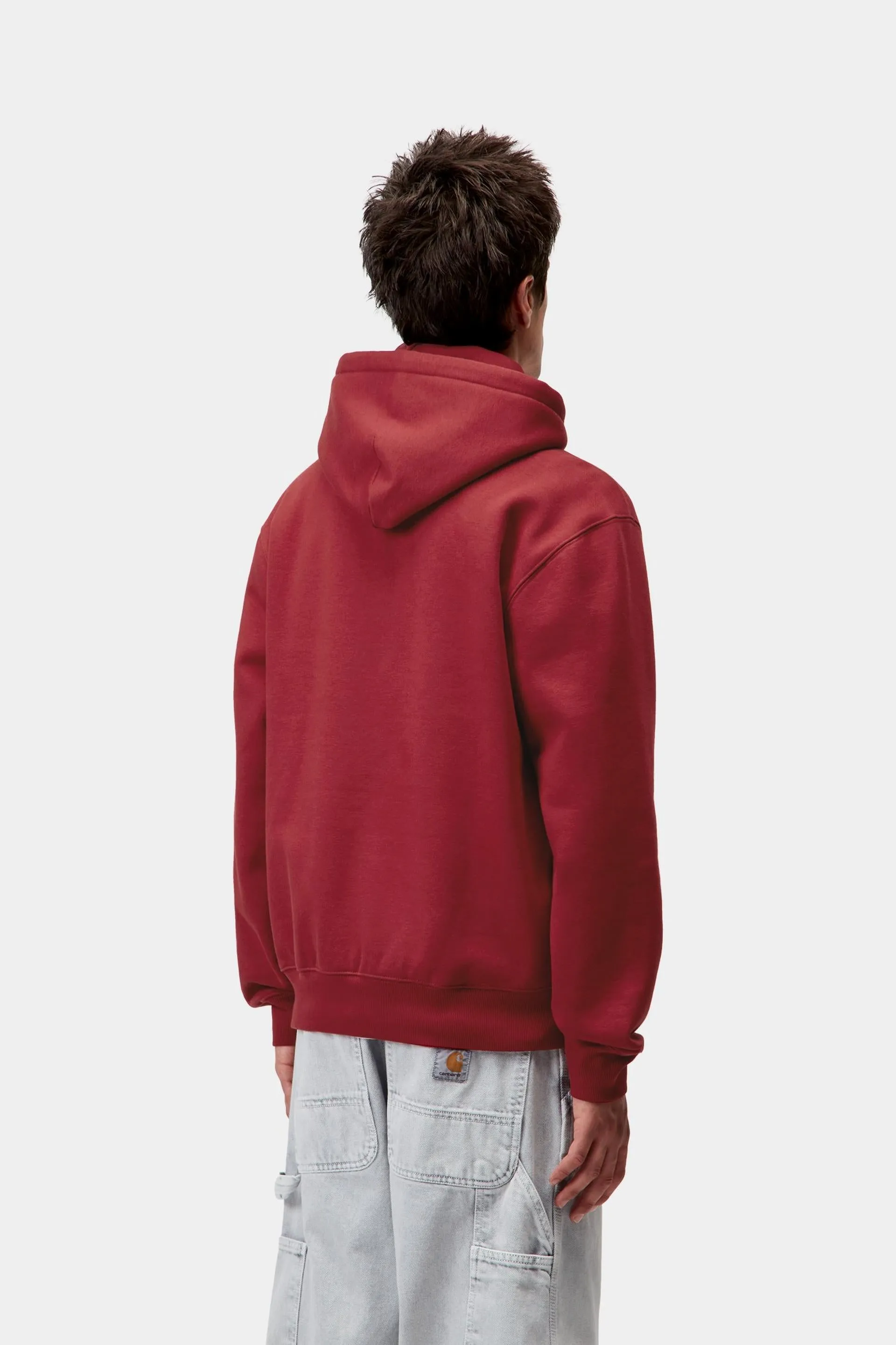 Carhartt WIP Mens Carhartt Hoodie | Scarlet / Graphite sold by The Foot Factory product image thumbnail 4