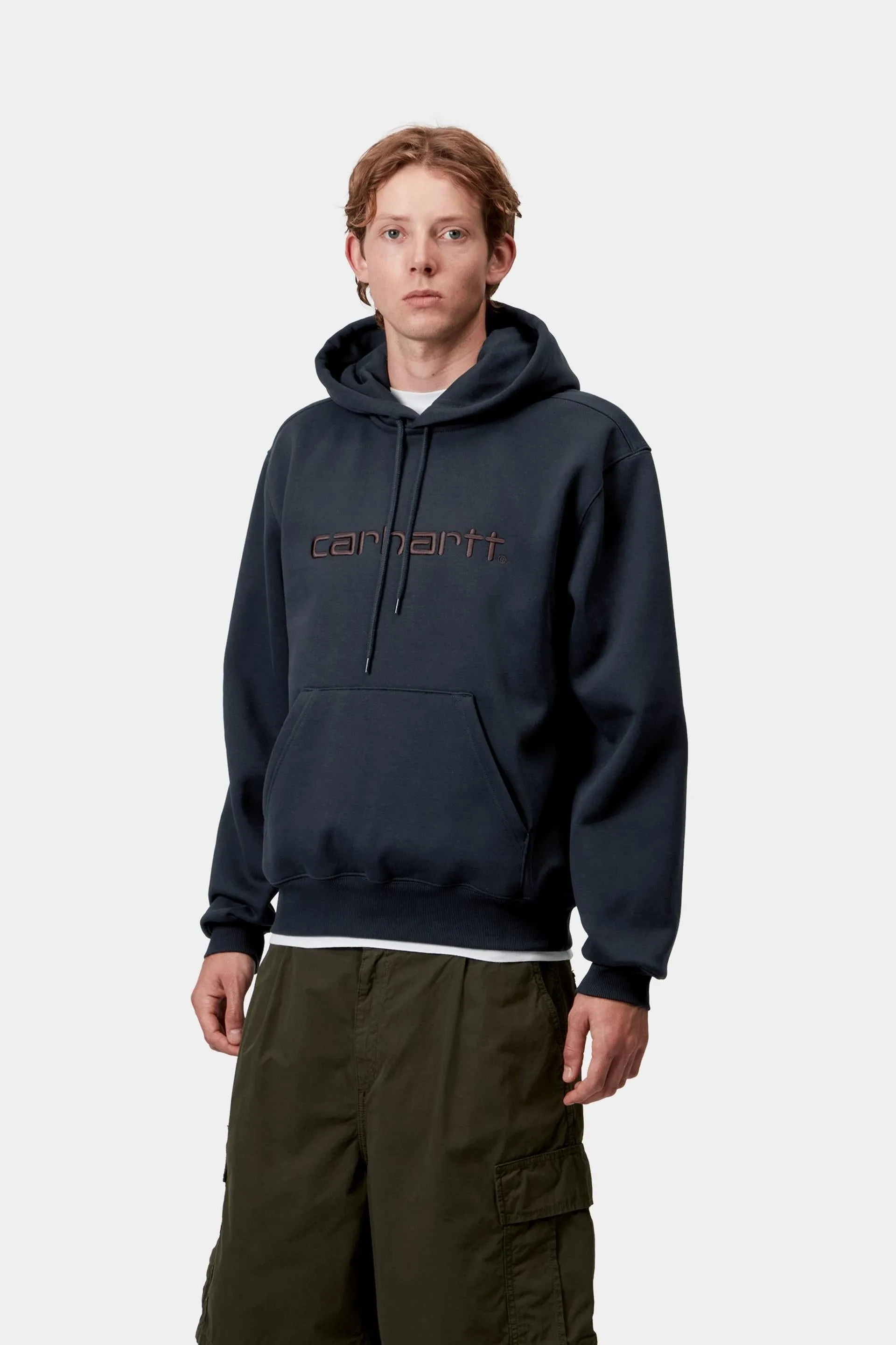 Carhartt WIP Mens Carhartt Hoodie | Deep Night / Palisander sold by The Foot Factory product image thumbnail 3