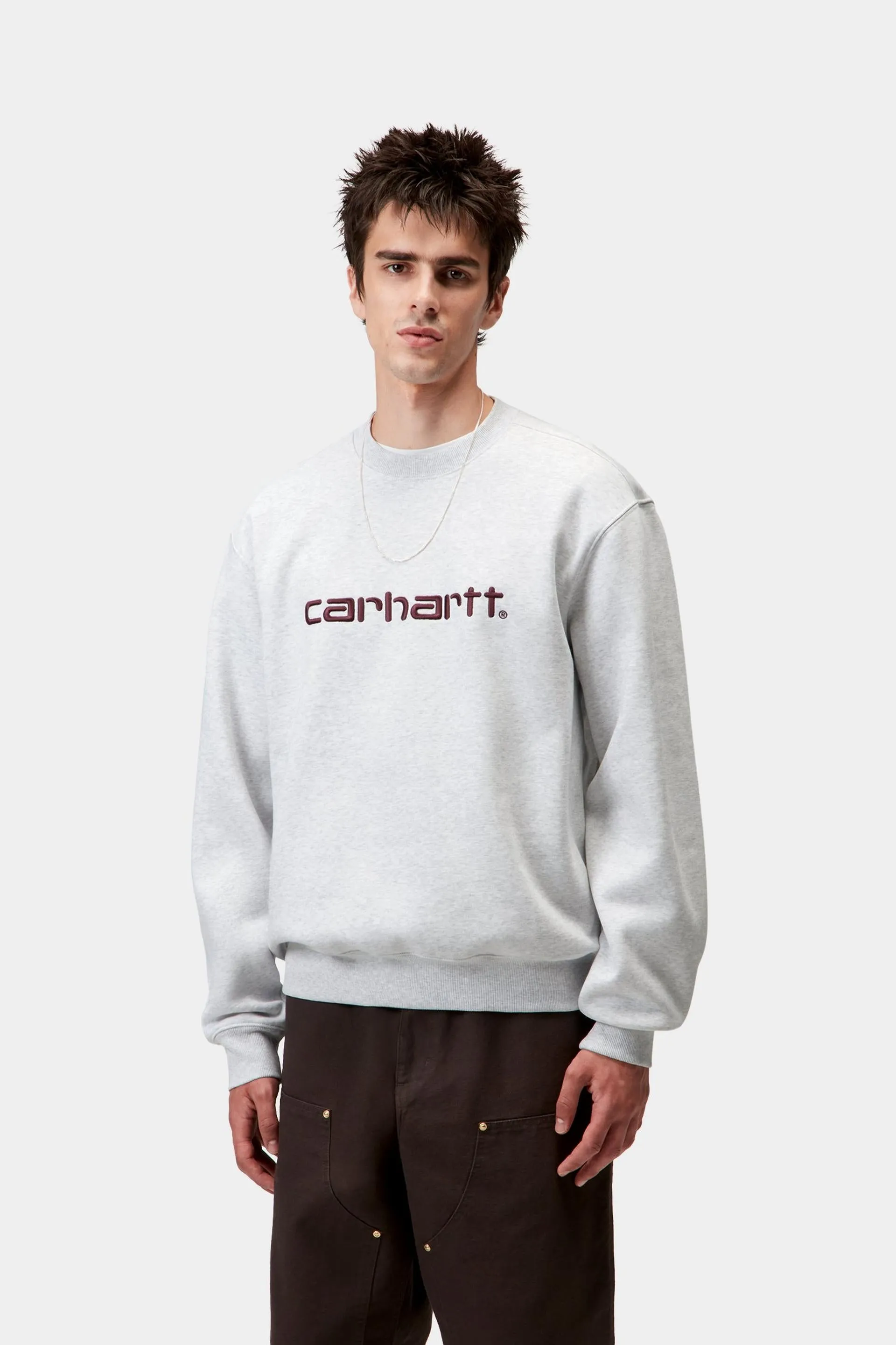 Carhartt WIP Mens Carhartt Sweat Top | Ash Heather / Rondo sold by The Foot Factory product image thumbnail 3