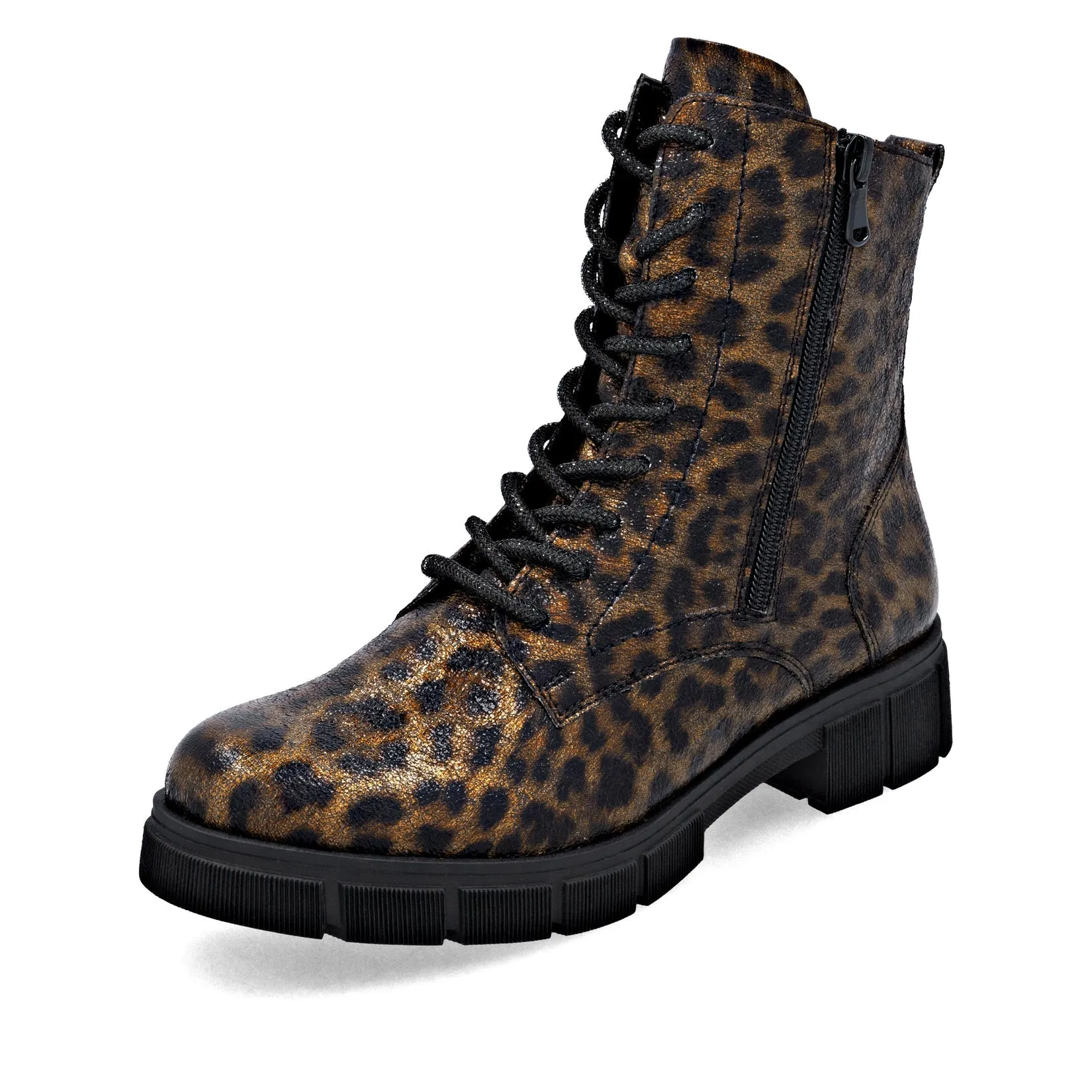 Remonte Womens Fashion Animal Print Ankle Boot | Metallic Black sold by The Foot Factory product image thumbnail 2
