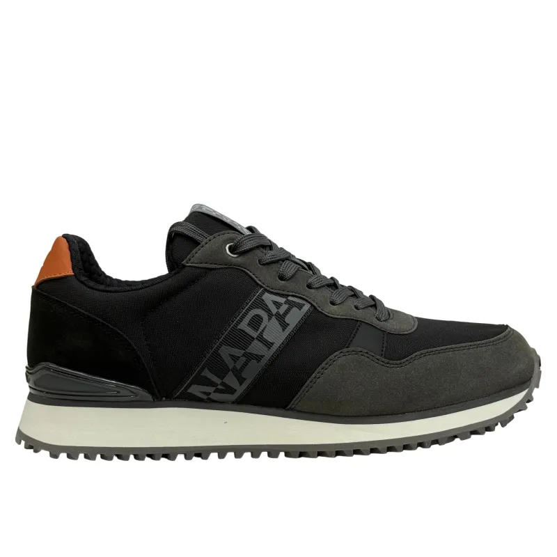 Napapijiri Mens Cosmos Trainers | Black / Grey / Orange sold by The Foot Factory