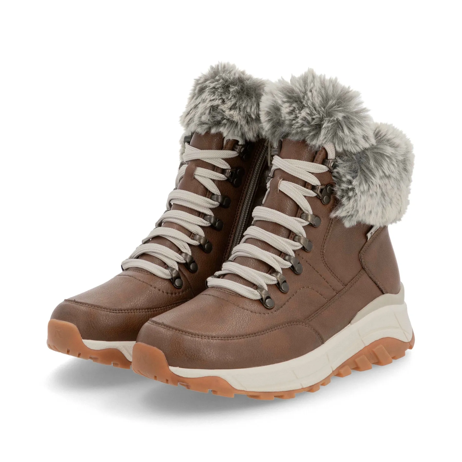 Rieker Womens Fleece Lined Leather Ankle Boots | Brown sold by The Foot Factory product image thumbnail 2