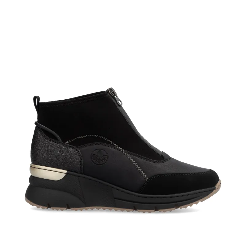 Rieker Womens Wedge Ankle Boots | Black sold by The Foot Factory