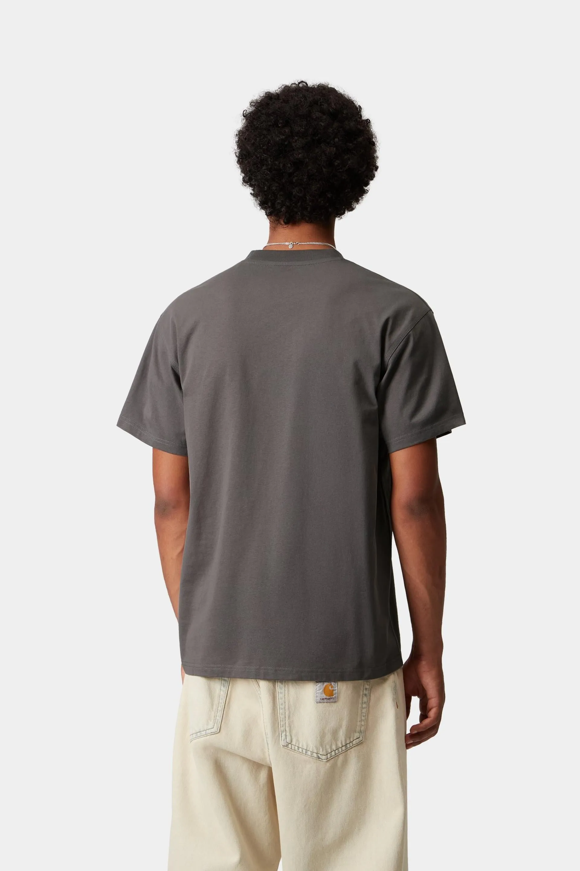 Carhartt WIP Mens Short Sleeved American Script T-Shirt | Porphyry sold by The Foot Factory product image thumbnail 4