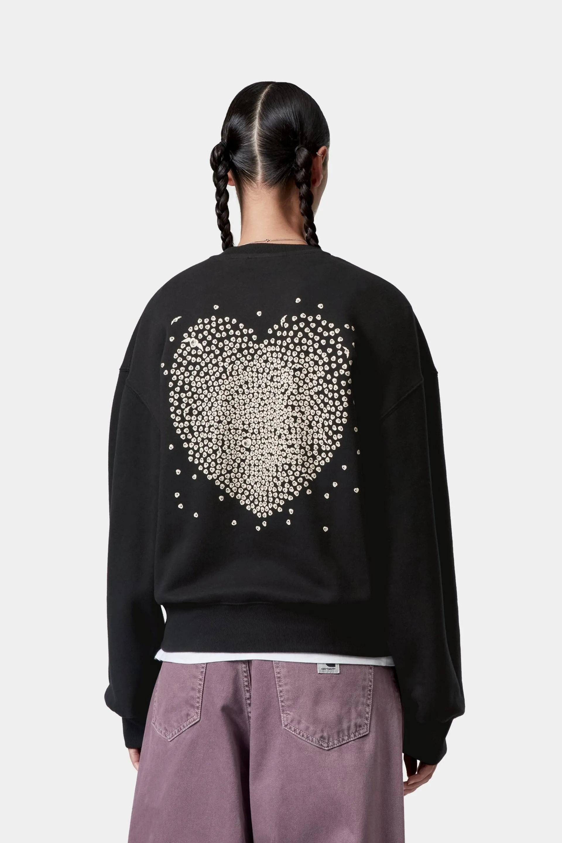 Carhartt Womens Hearts of Hartts Sweatshirt | Black sold by The Foot Factory product image thumbnail 3