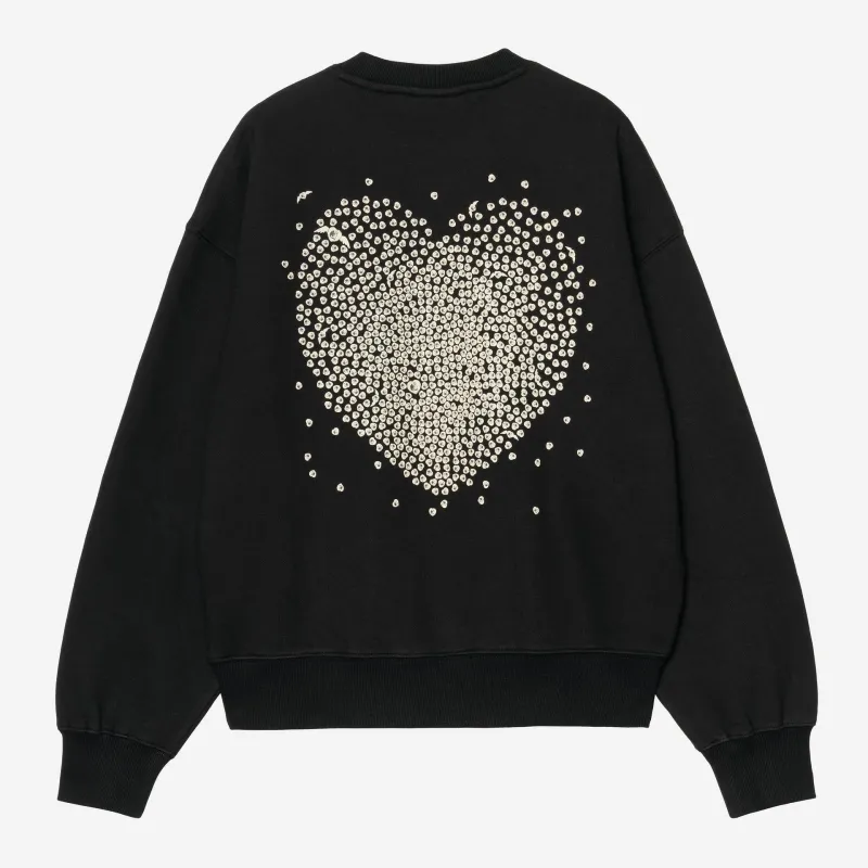 Carhartt Womens Hearts of Hartts Sweatshirt | Black sold by The Foot Factory