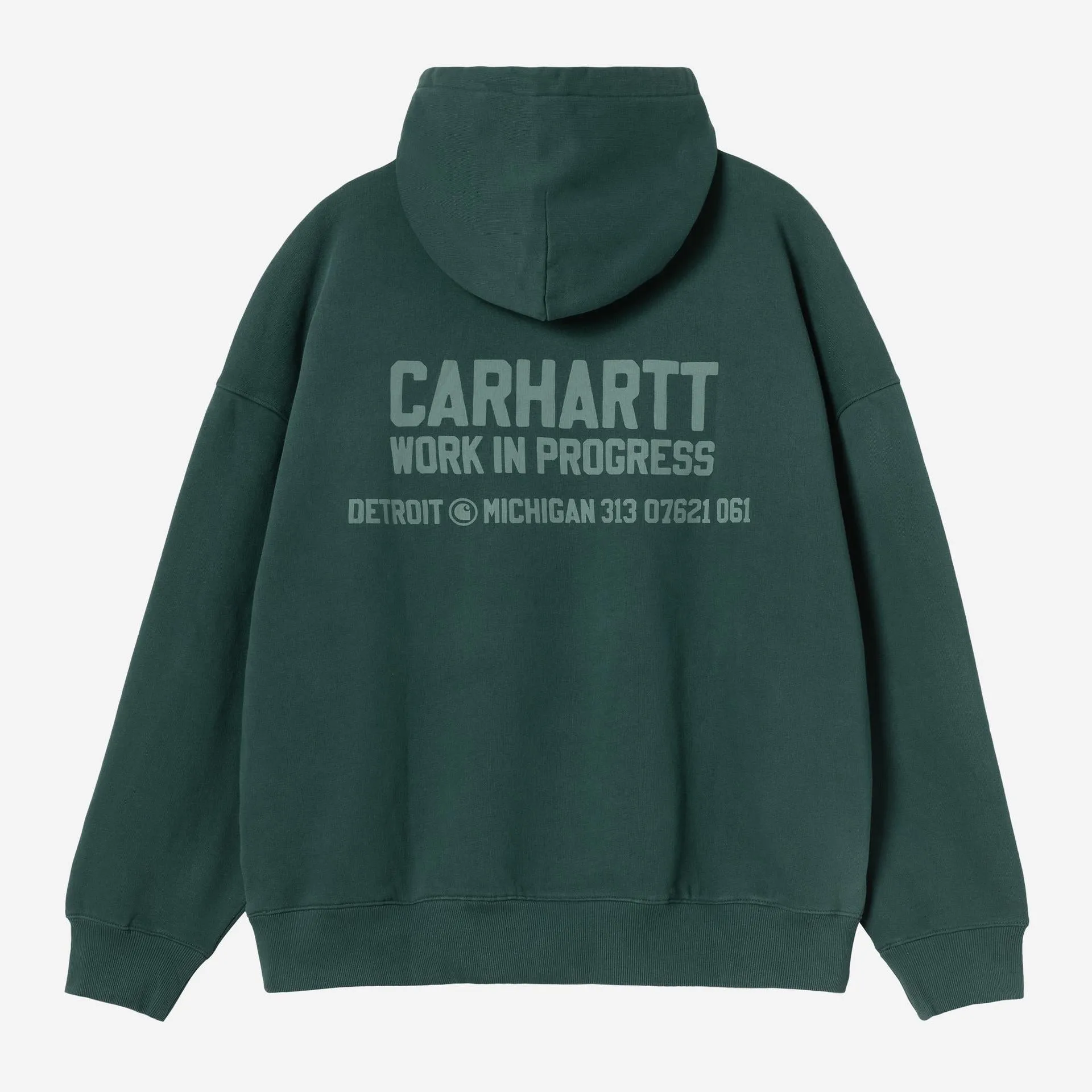 Carhartt WIP Mens Distance Sweat Hoodie | Dark Fir Stone Dyed sold by The Foot Factory product image thumbnail 2