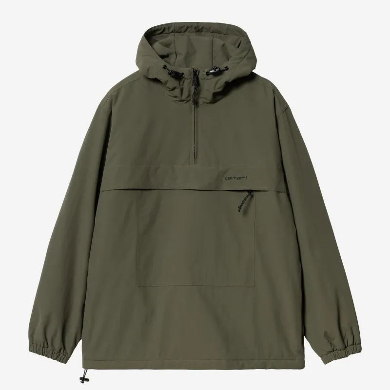Carhartt WIP Mens Windbreaker Pullover Winter Jacket | Cypress / Black sold by The Foot Factory