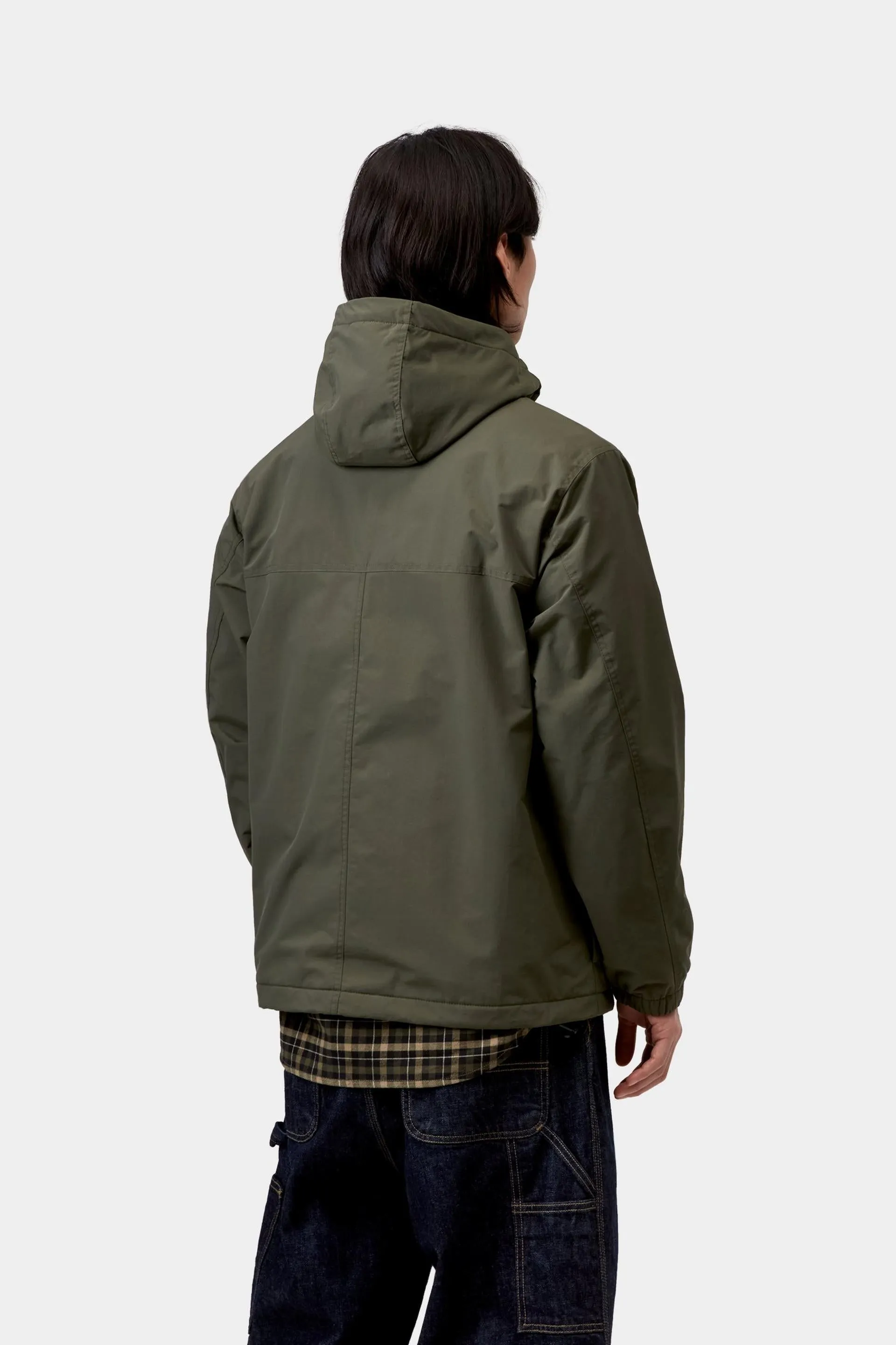 Carhartt WIP Mens Windbreaker Pullover Winter Jacket | Cypress / Black sold by The Foot Factory product image thumbnail 4