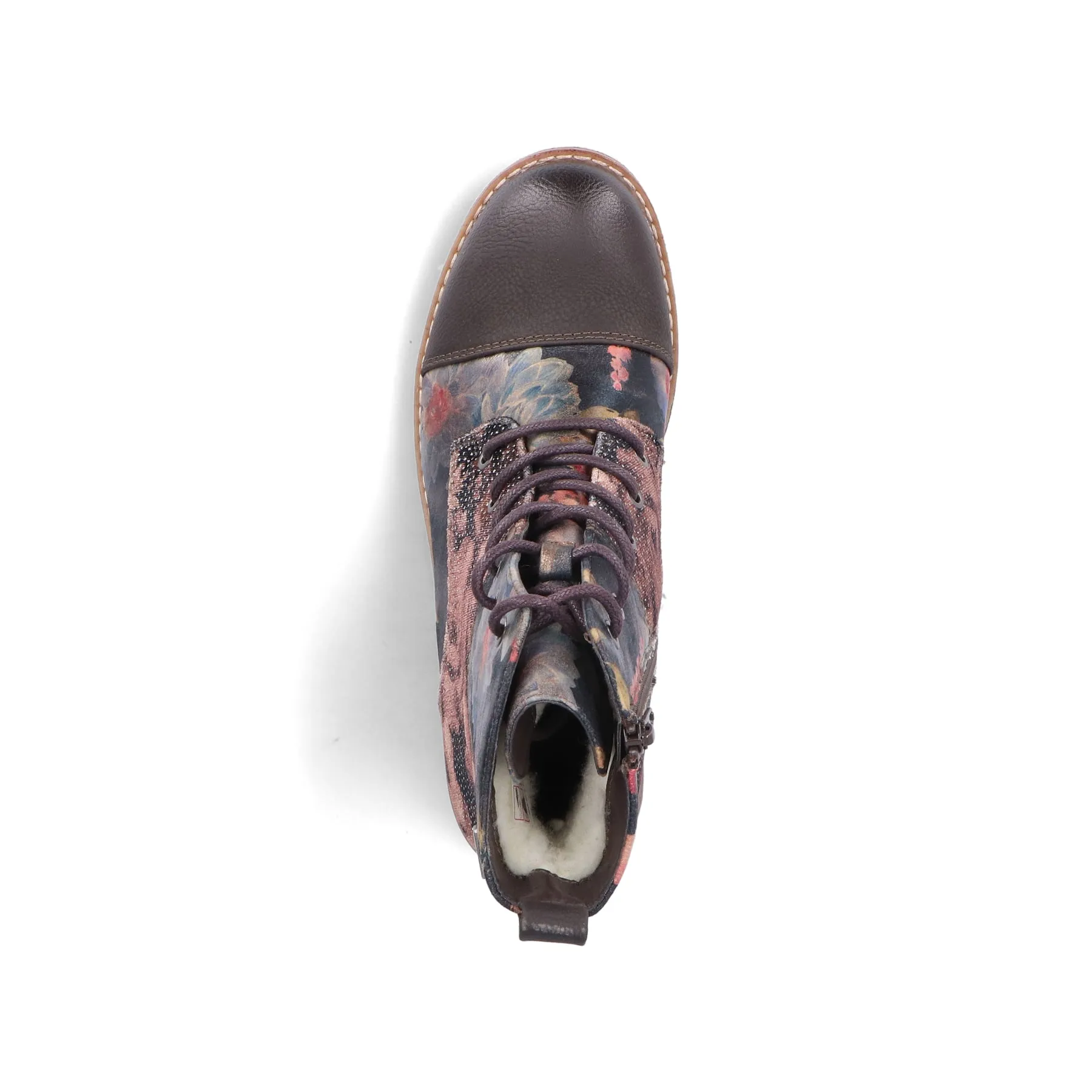 Rieker Womens Fleece Lined Floral Ankle Boot | Black sold by The Foot Factory product image thumbnail 5