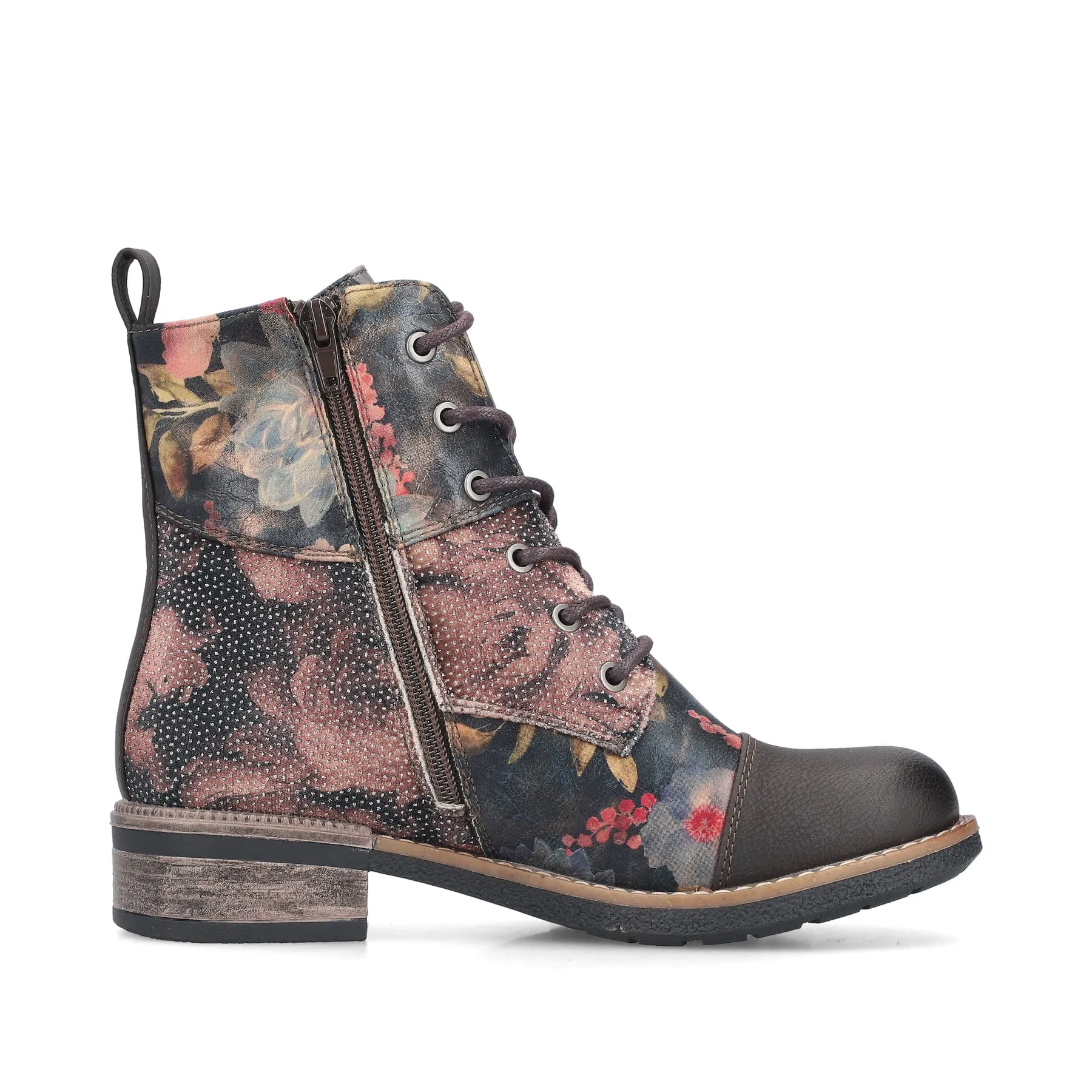 Rieker Womens Fleece Lined Floral Ankle Boot | Black sold by The Foot Factory product image thumbnail 3