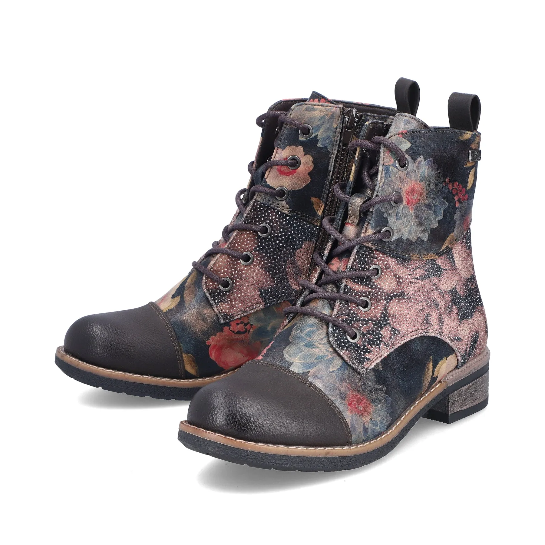 Rieker Womens Fleece Lined Floral Ankle Boot | Black sold by The Foot Factory product image thumbnail 2
