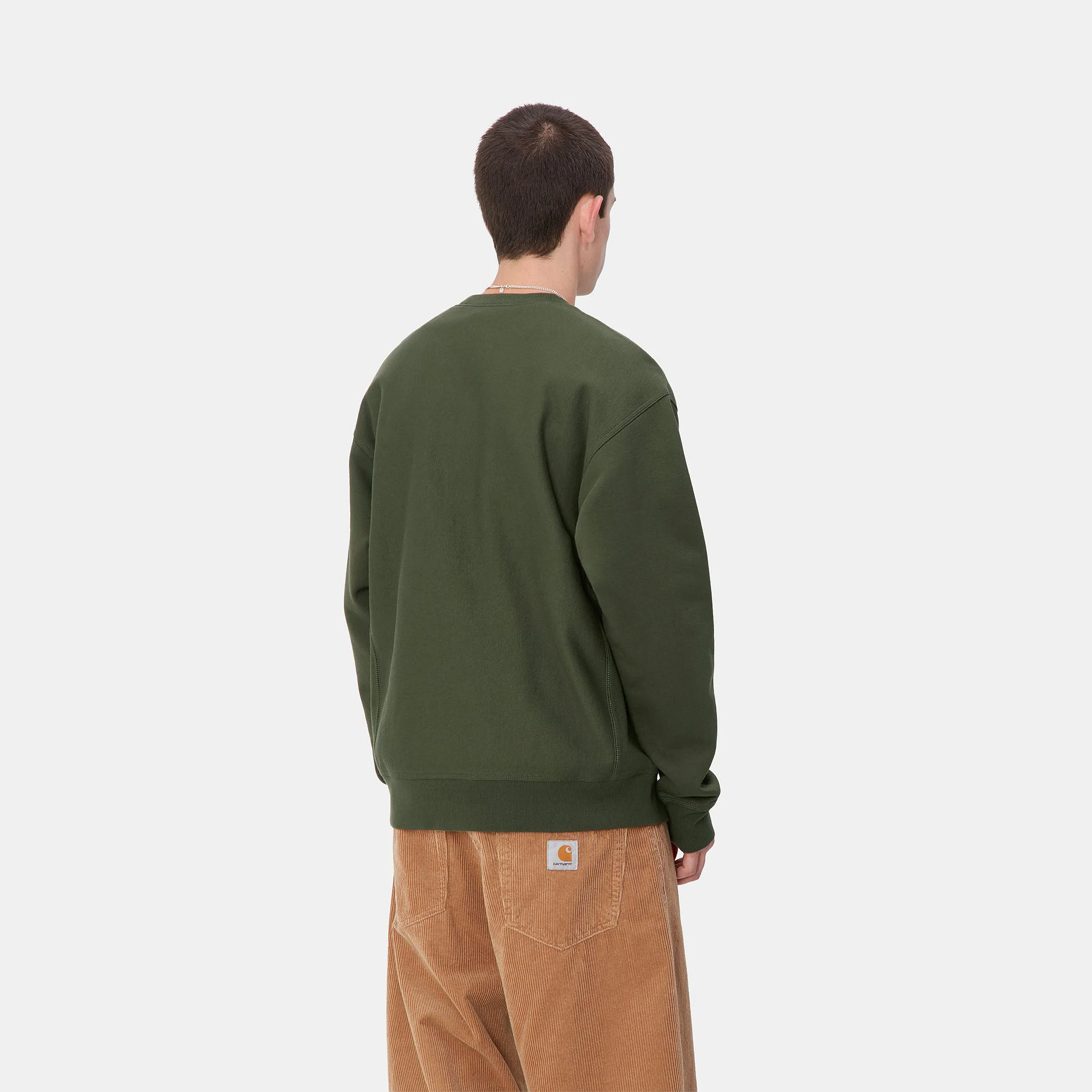 Carhartt WIP Mens American Script Sweat Top - Tarragon sold by The Foot Factory product image thumbnail 4