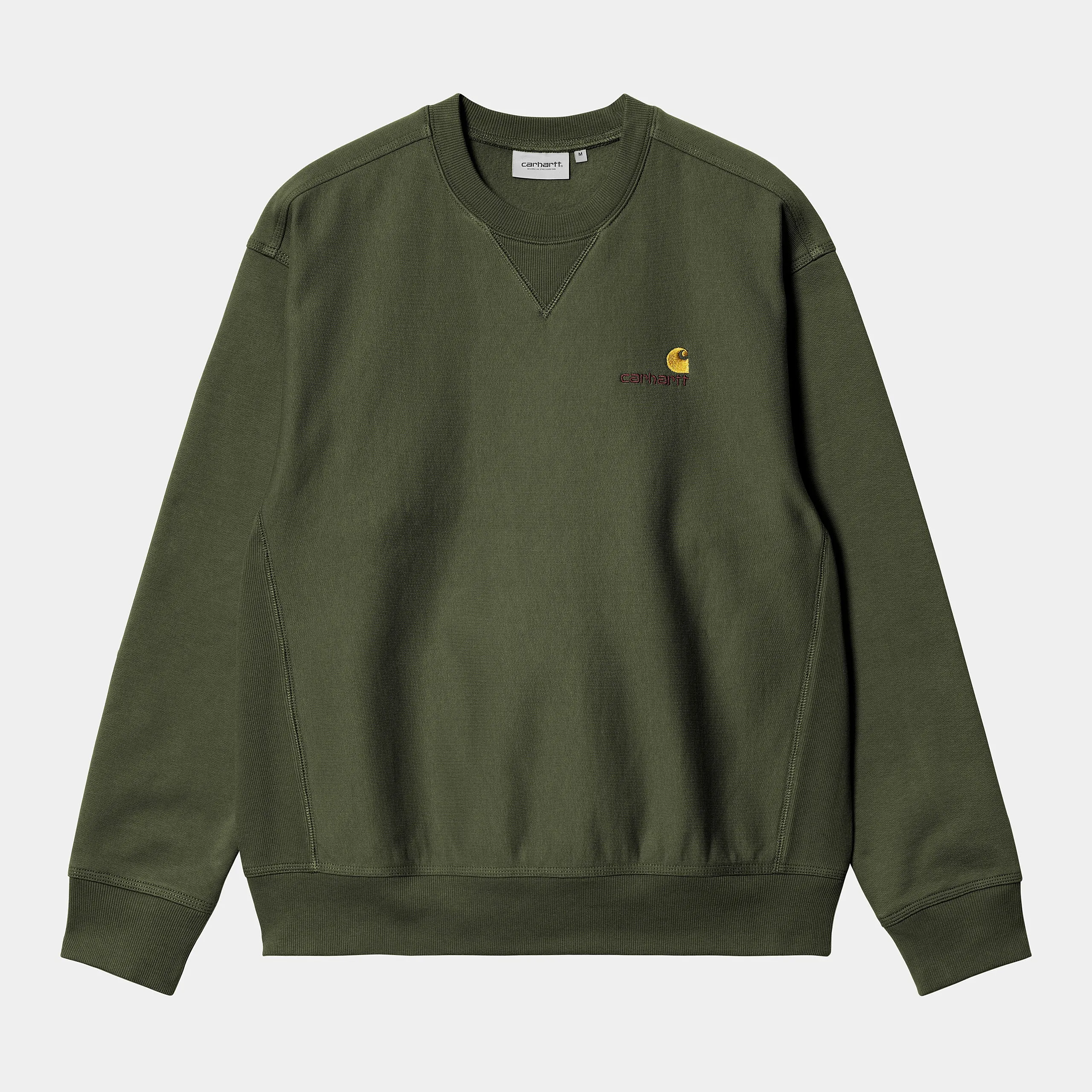 Carhartt WIP Mens American Script Sweat Top - Tarragon sold by The Foot Factory