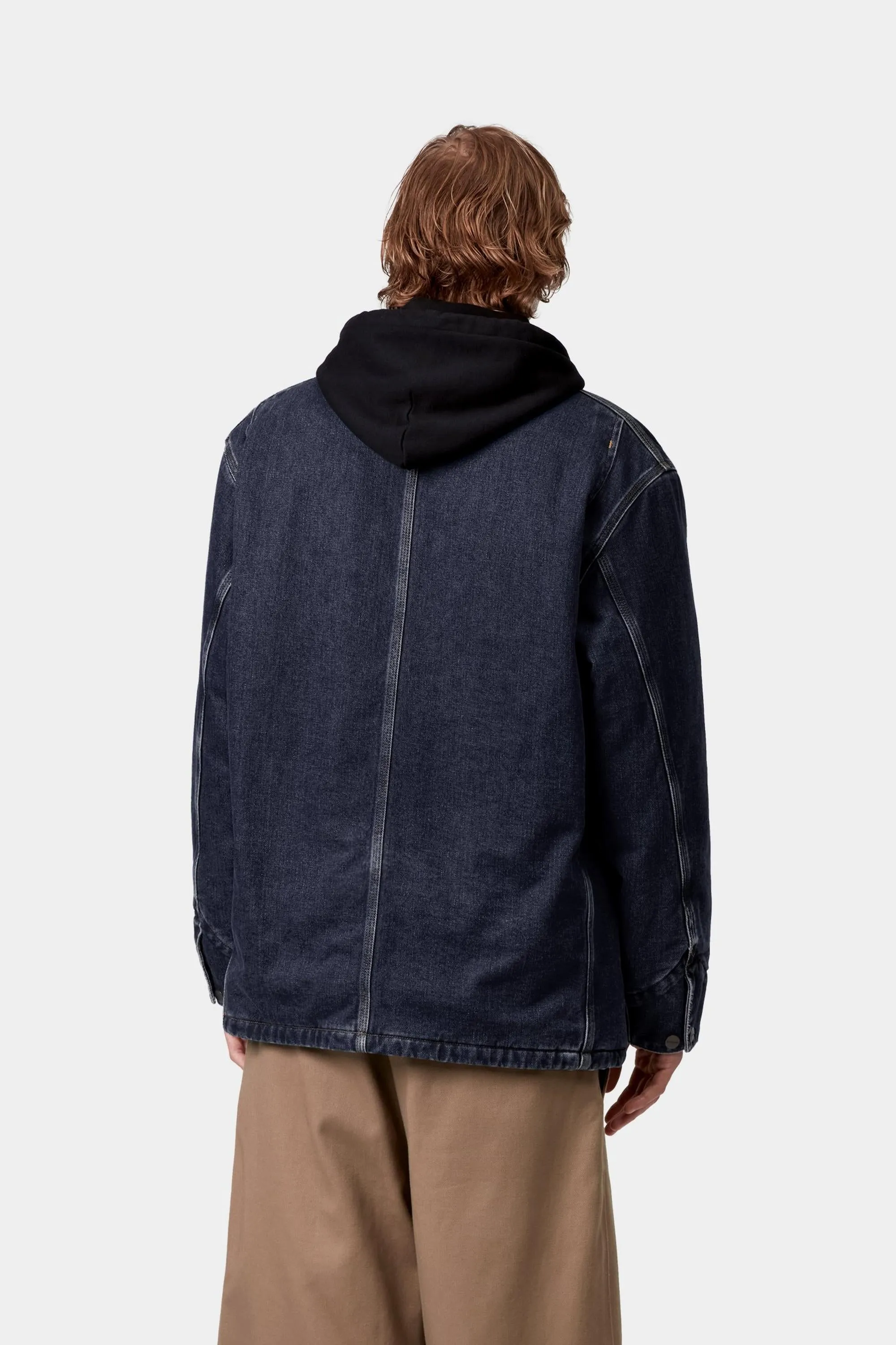 Carhartt WIP Mens OG Chore Maitland Denim Coat Jacket | Blue / Dark Navy Rigid sold by The Foot Factory product image thumbnail 4