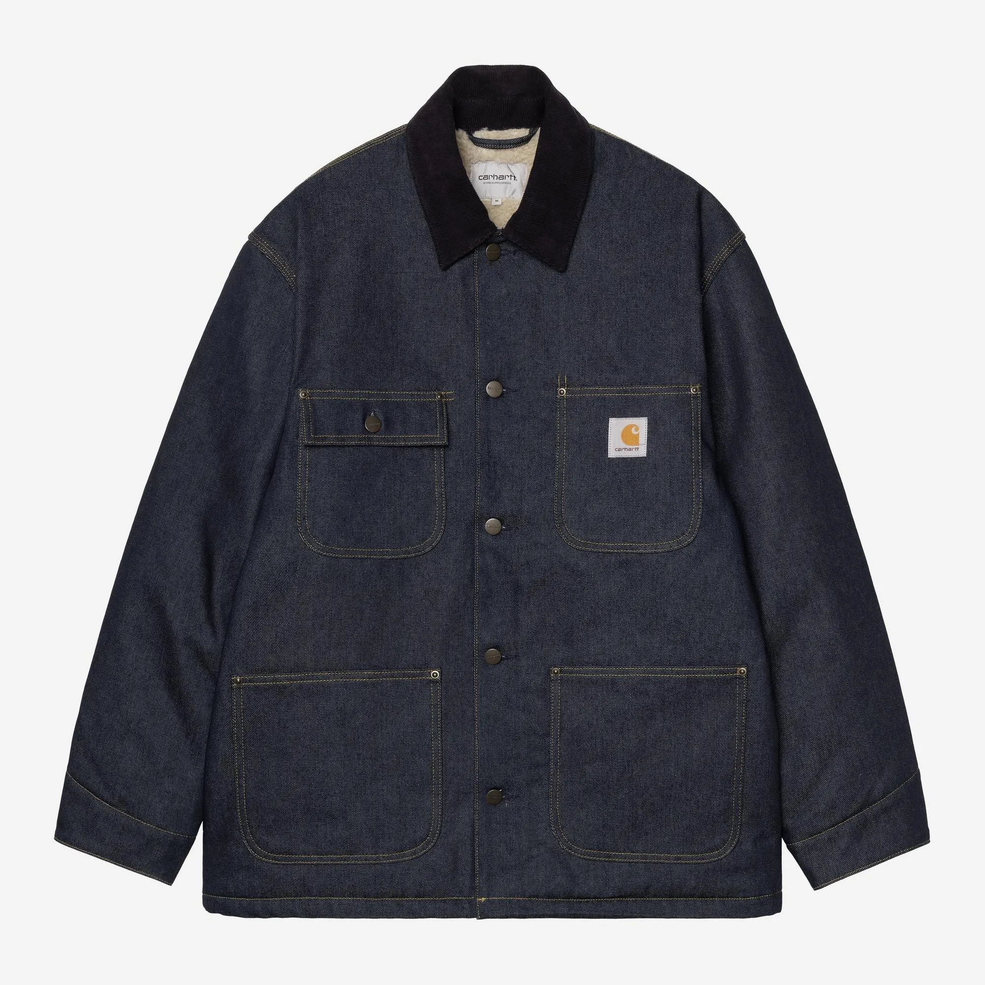 Carhartt WIP Mens OG Chore Maitland Denim Coat Jacket | Blue / Dark Navy Rigid sold by The Foot Factory