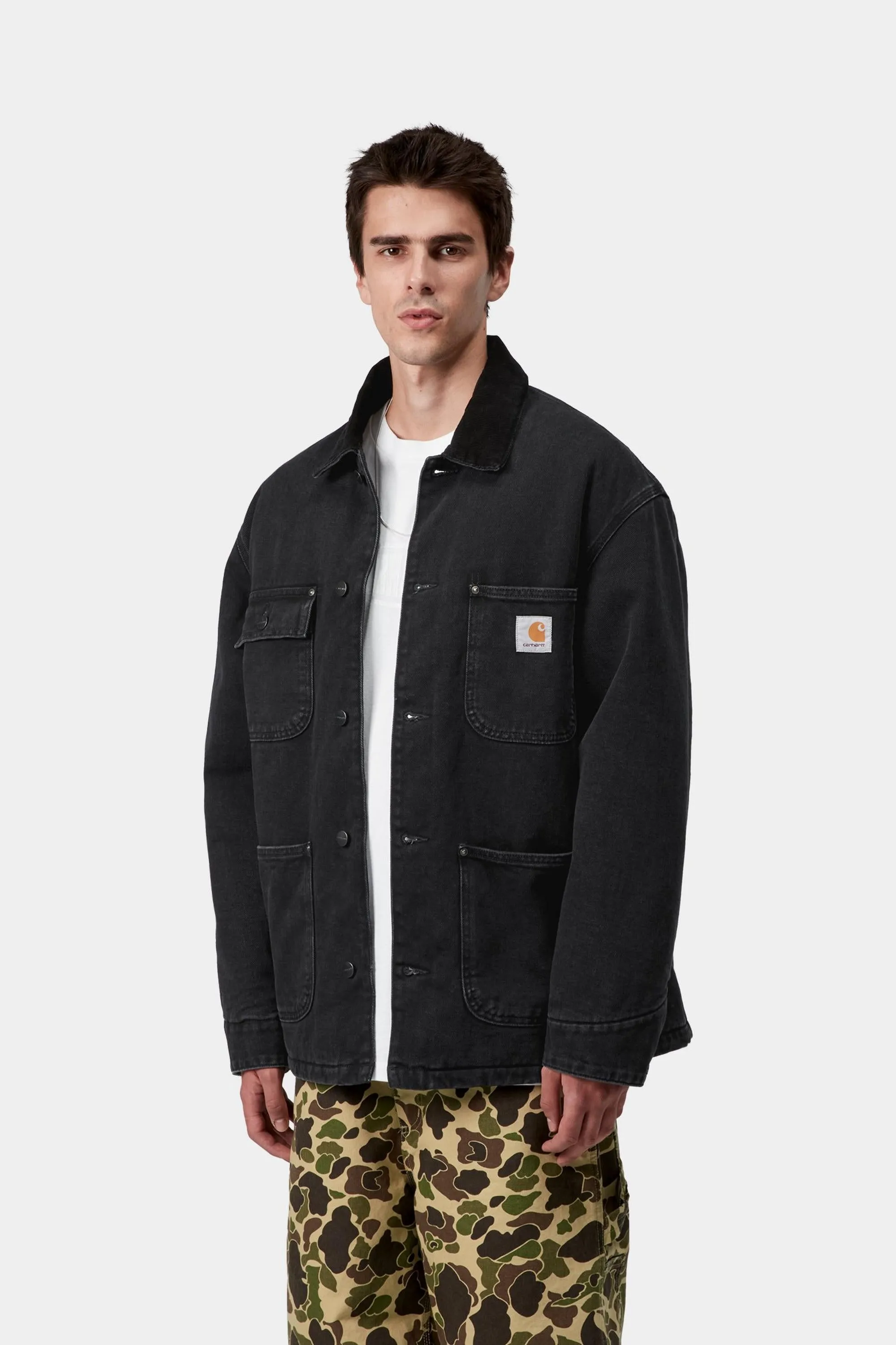 Carhartt WIP Mens OG Chore Maitland Denim Coat Jacket | Black / Black sold by The Foot Factory product image thumbnail 3