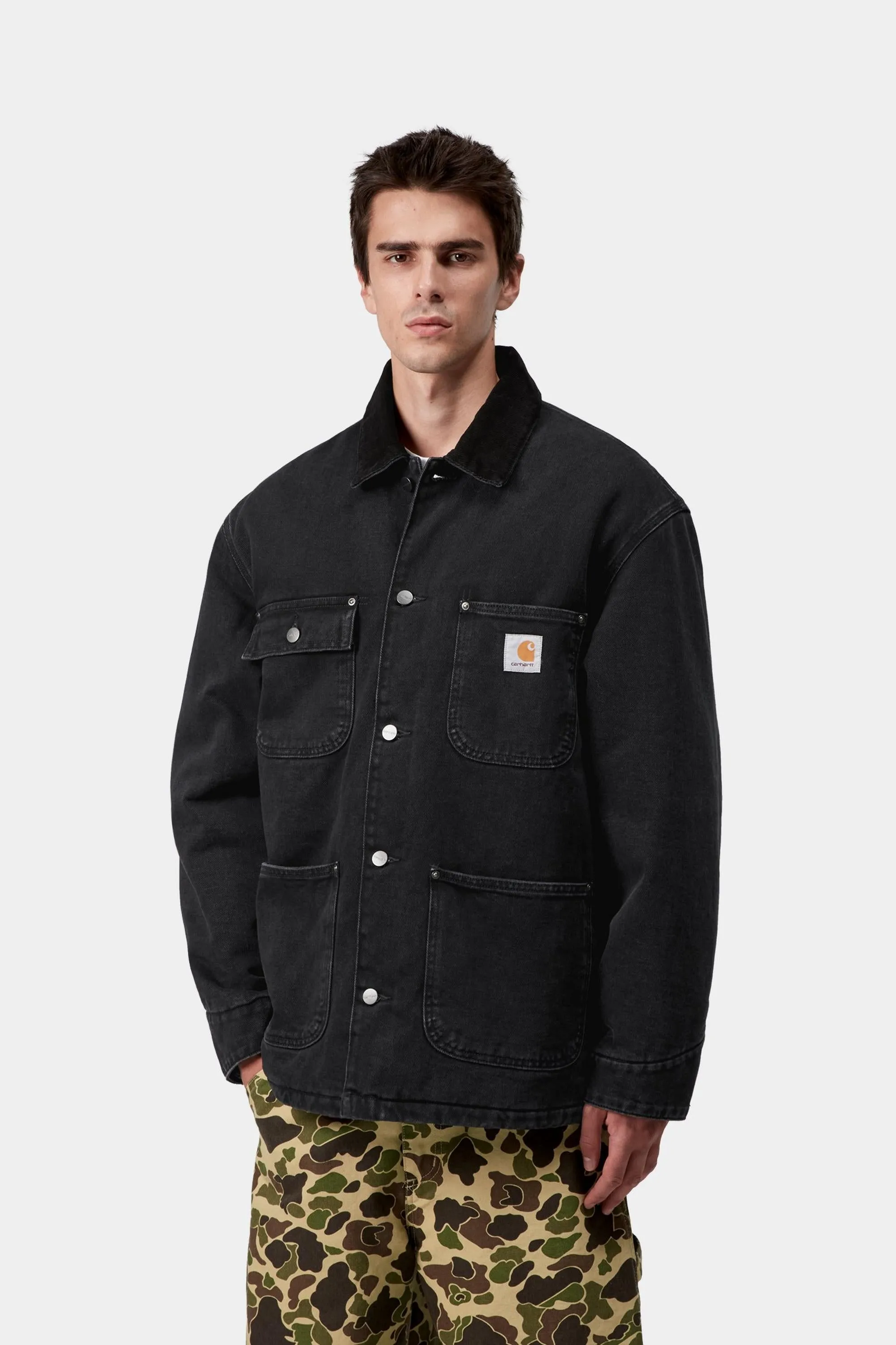 Carhartt WIP Mens OG Chore Maitland Denim Coat Jacket | Black / Black sold by The Foot Factory product image thumbnail 5