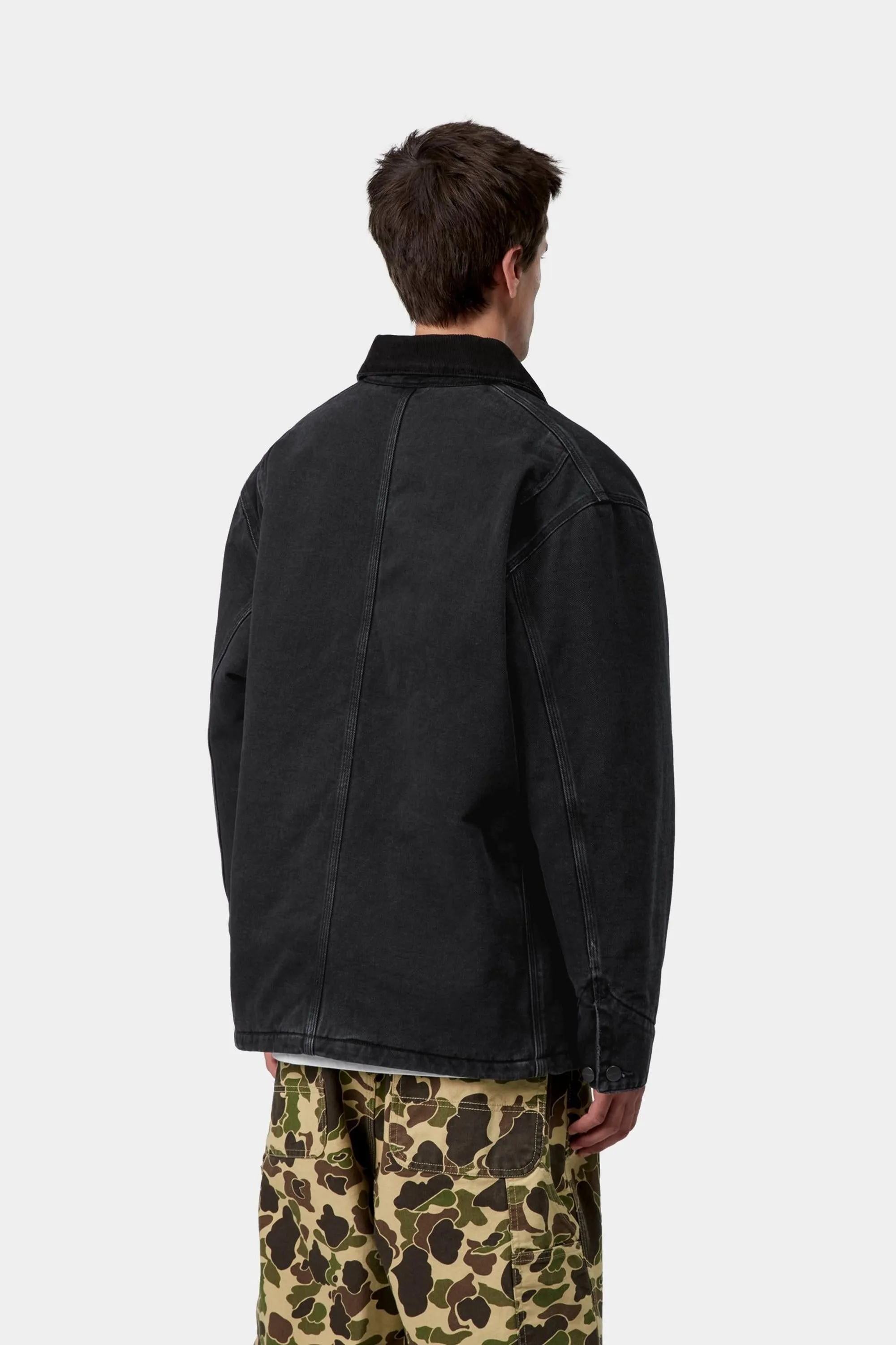 Carhartt WIP Mens OG Chore Maitland Denim Coat Jacket | Black / Black sold by The Foot Factory product image thumbnail 4