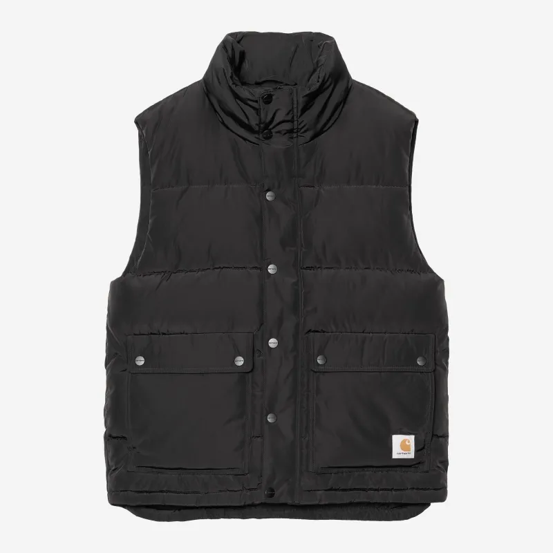 Carhartt WIP Mens Brent Vest | Black sold by The Foot Factory