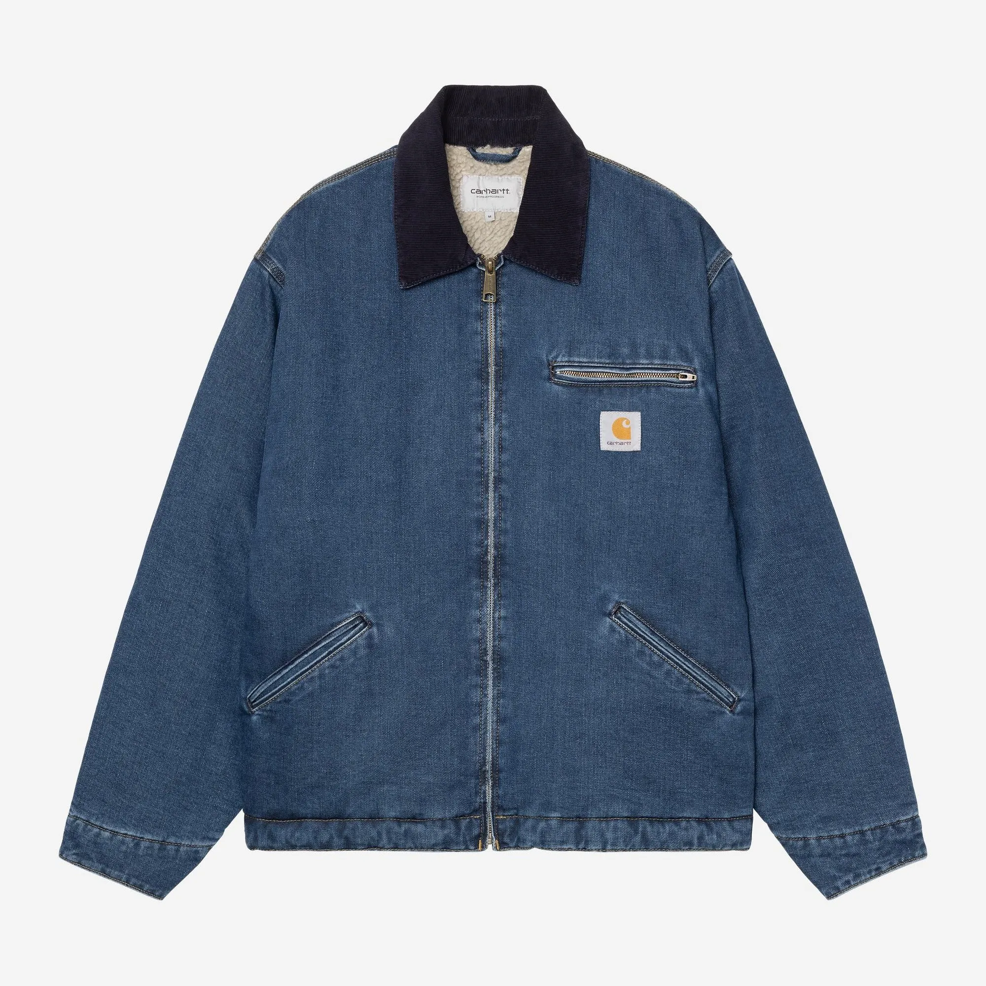 Carhartt WIP Mens OG Detroit Maitland Denim Jacket | Blue / Dark Navy sold by The Foot Factory