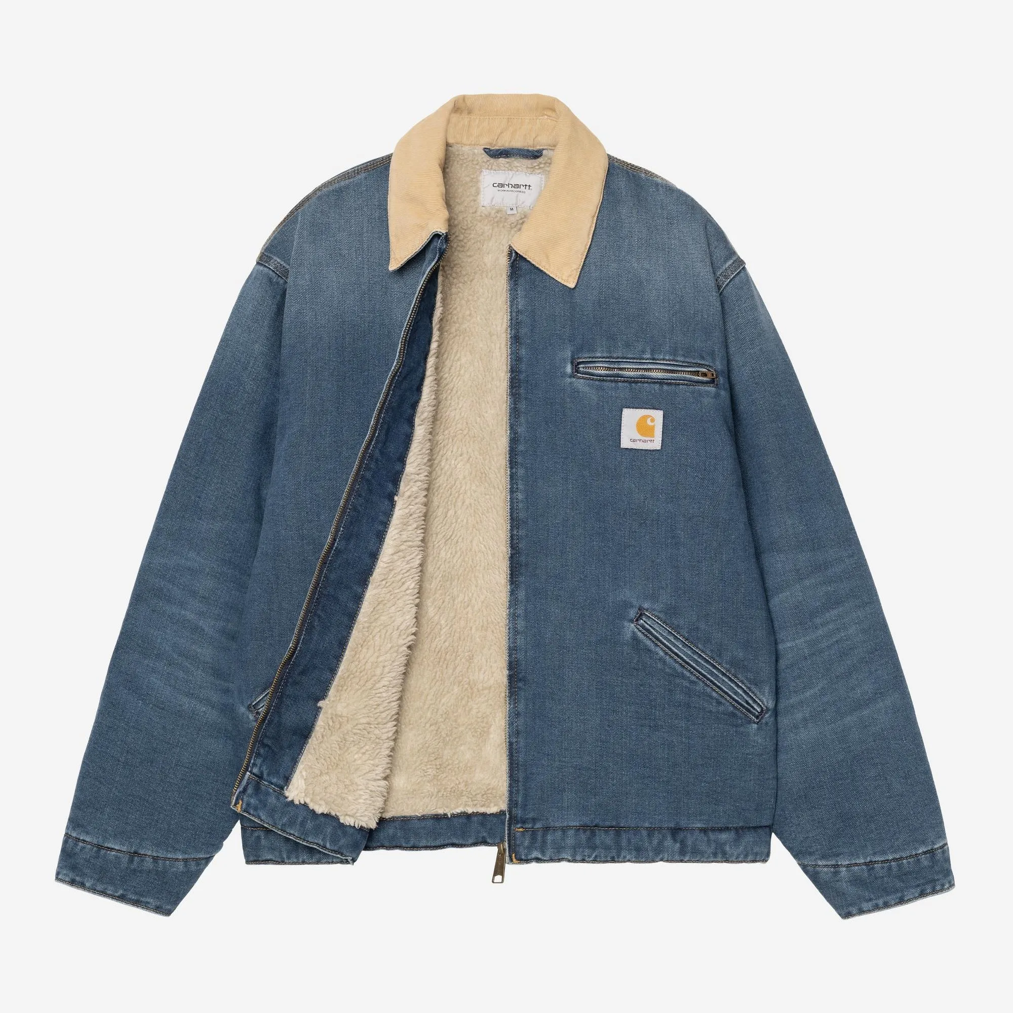 Carhartt WIP Mens OG Detroit Maitland Denim Jacket | Blue / Dusty Hamilton Brown sold by The Foot Factory product image thumbnail 3
