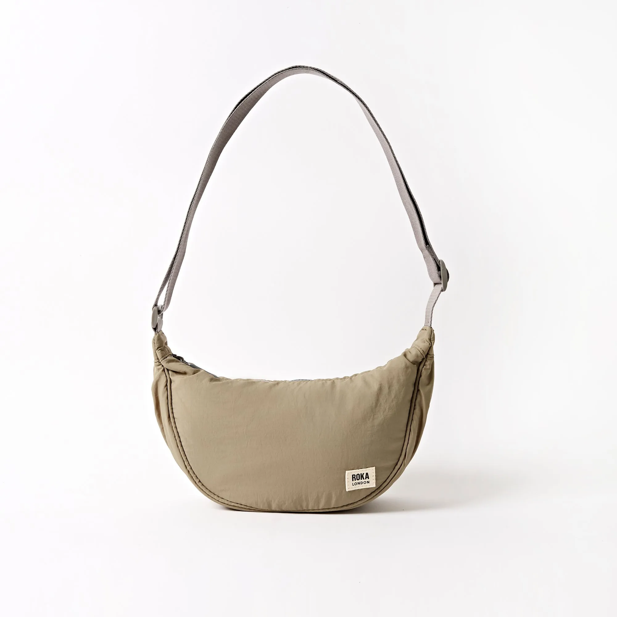 ROKA Farringdon Taupe Recycled Taslon Bag sold by The Foot Factory