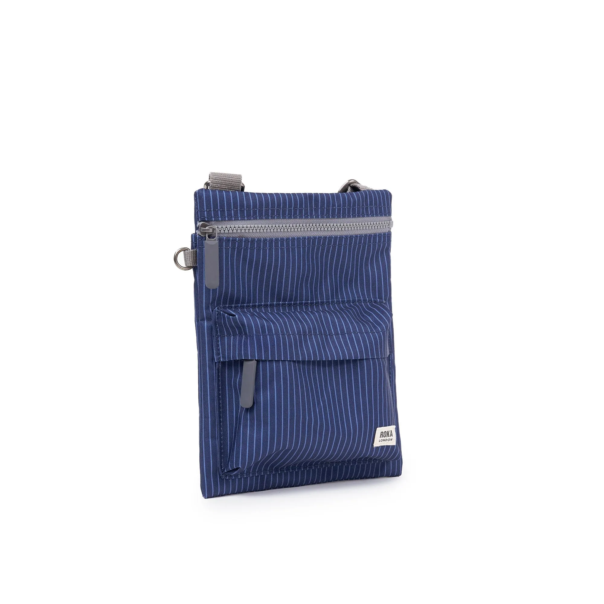 ROKA Chelsea B Dark Denim Pinstripe Recycled Nylon Bag sold by The Foot Factory product image thumbnail 2