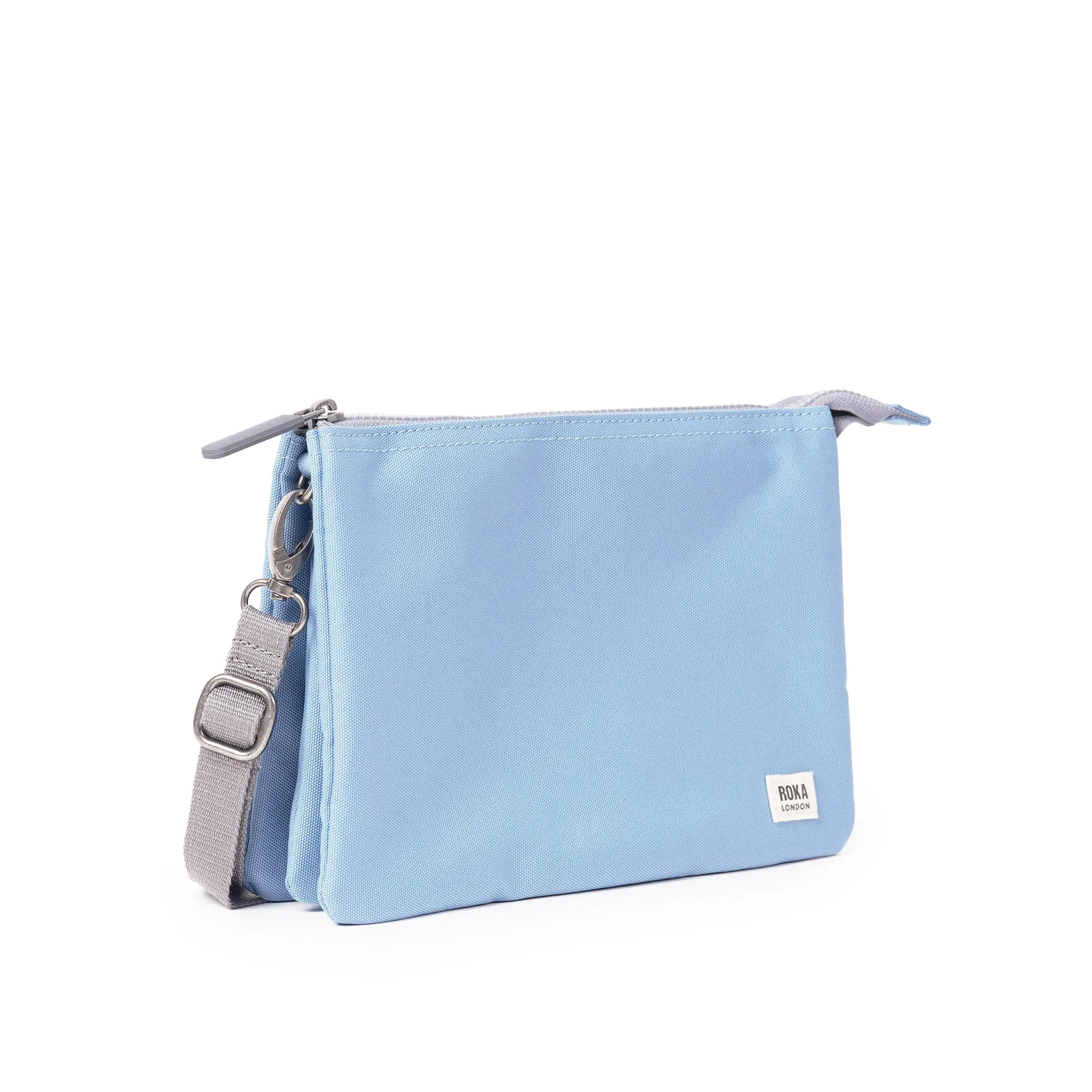 ROKA Carnaby Crossbody XL Retro Blue Recycled Canvas Bag sold by The Foot Factory product image thumbnail 2