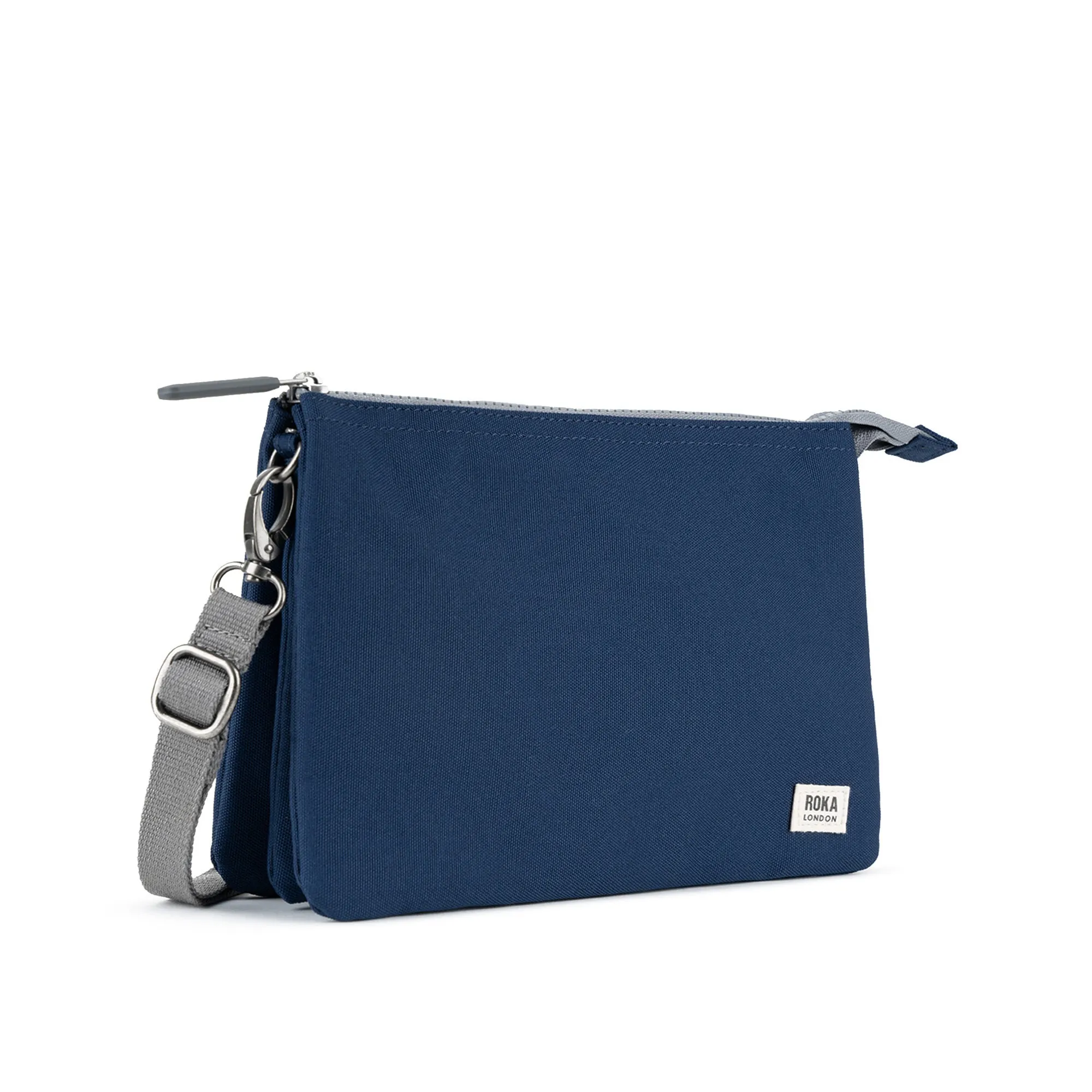 ROKA Carnaby Crossbody XL Crisp Blue Recycled Canvas Bag sold by The Foot Factory product image thumbnail 2