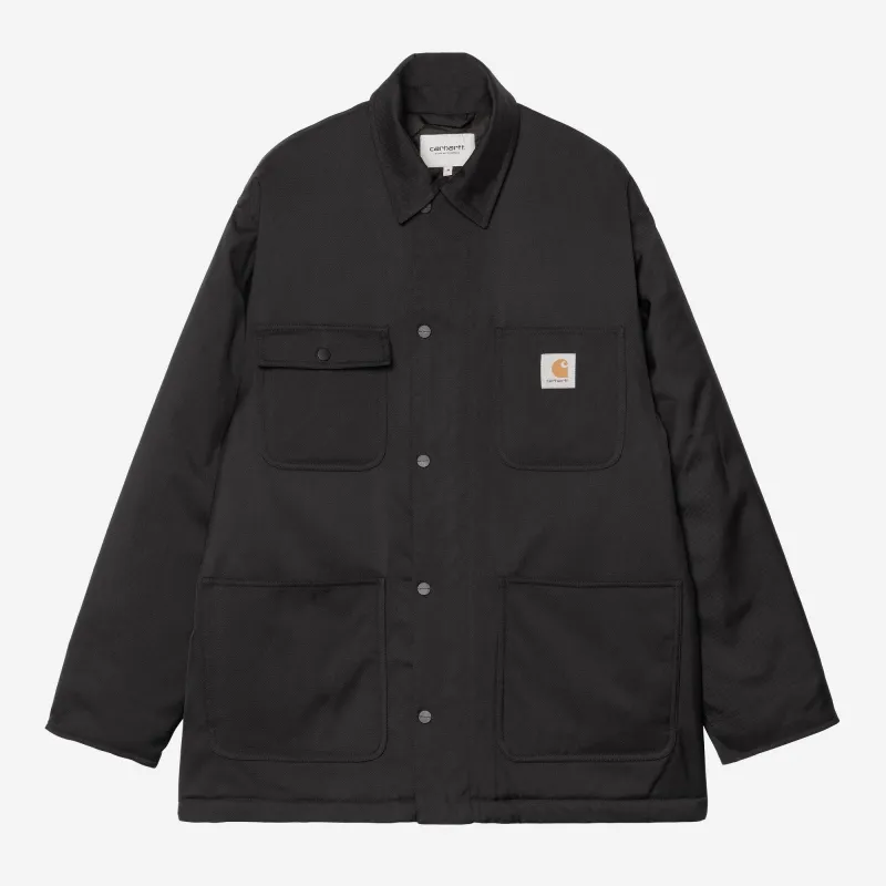 Carhartt WIP Mens Leroy Chore Coat Jacket | Black sold by The Foot Factory