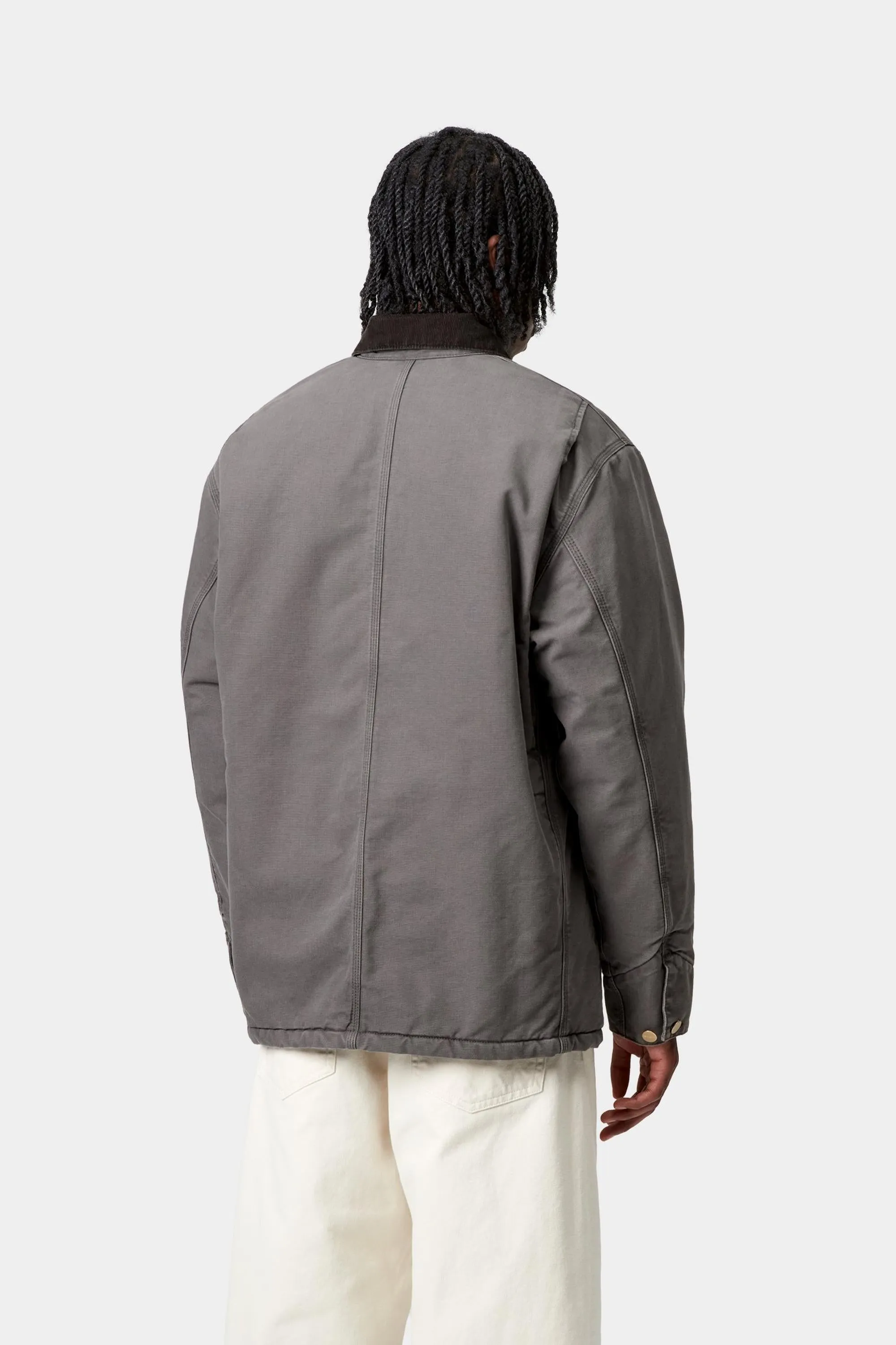 Carhartt WIP Mens OG Chore Coat Jacket | Graphite / Black Stone Canvas sold by The Foot Factory product image thumbnail 5