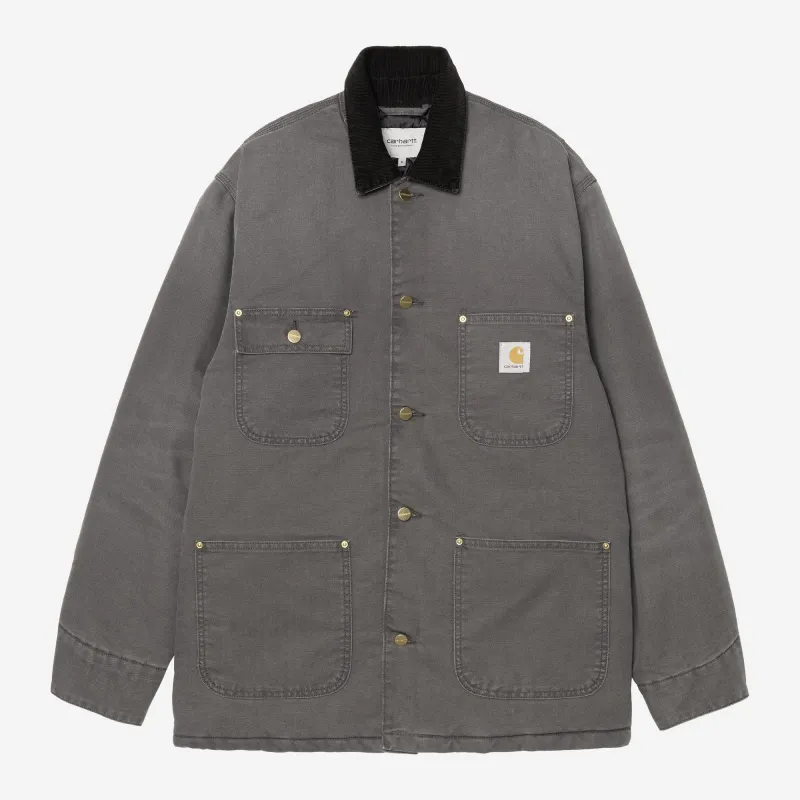 Carhartt WIP Mens OG Chore Coat Jacket | Graphite / Black Stone Canvas sold by The Foot Factory