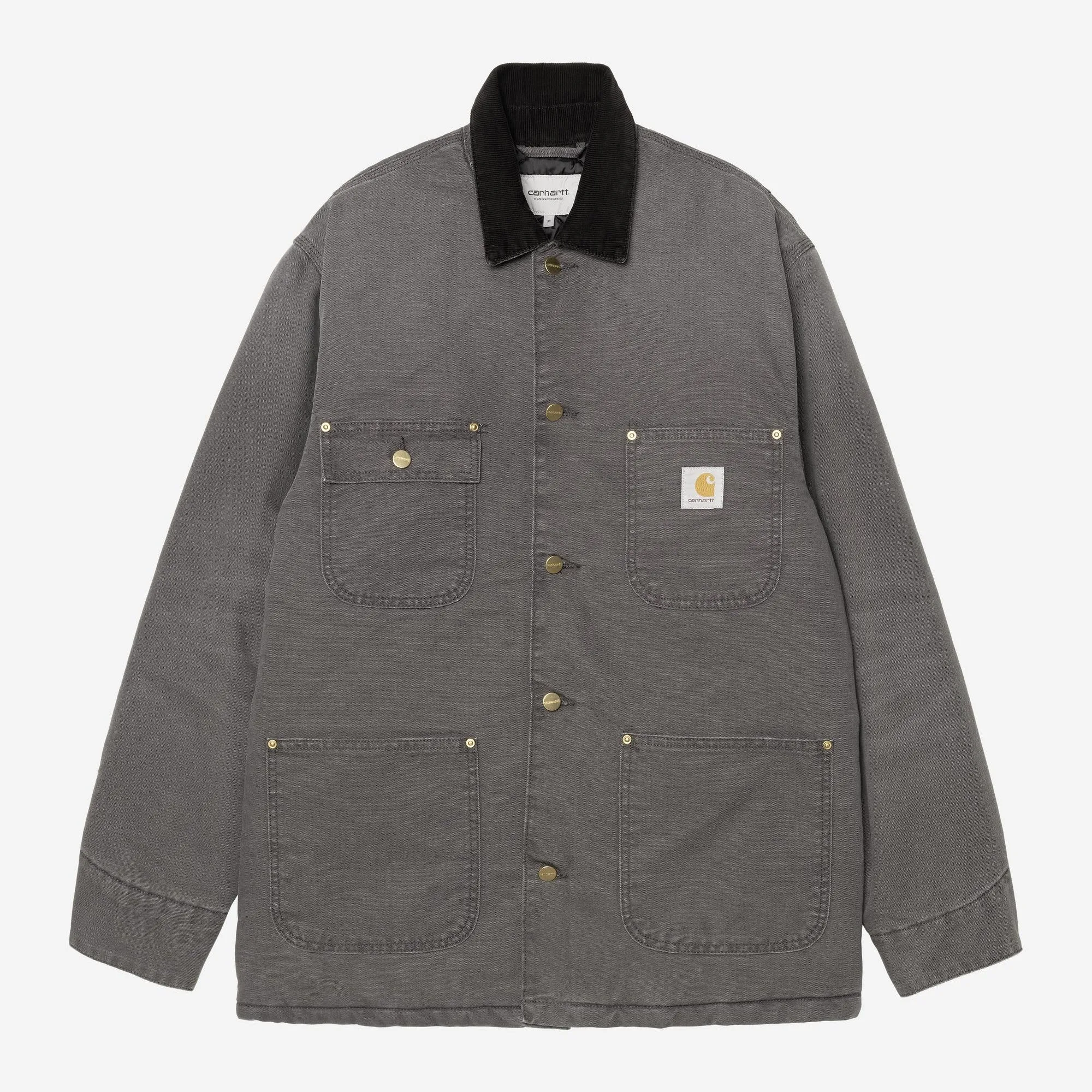 Carhartt WIP Mens OG Chore Coat Jacket | Graphite / Black Stone Canvas sold by The Foot Factory