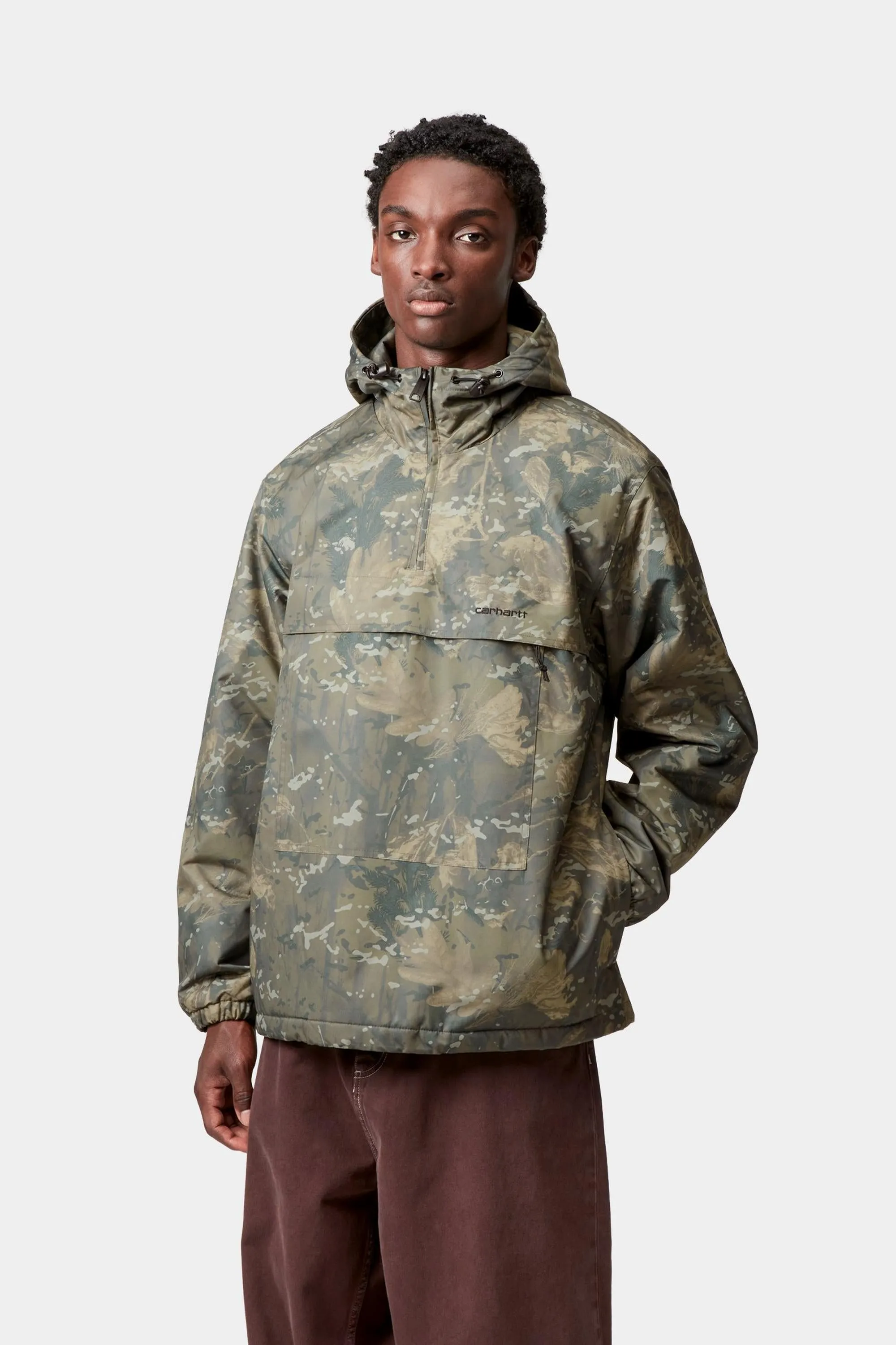 Carhartt WIP Mens Windbreaker Pullover Jacket | Camo Green sold by The Foot Factory product image thumbnail 3