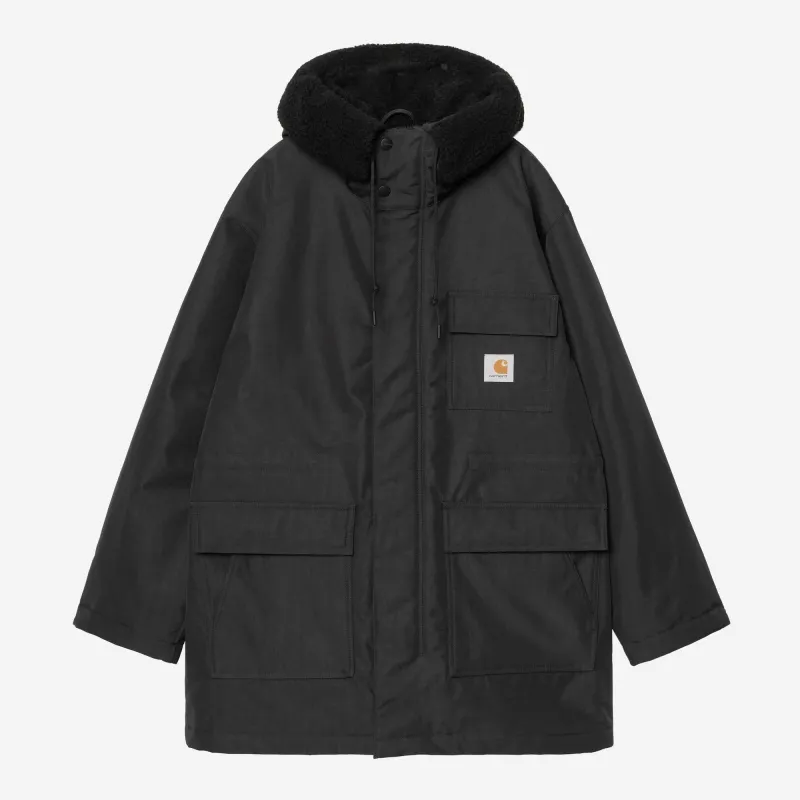 Carhartt WIP Mens Siberian Parka Jacket | Black sold by The Foot Factory