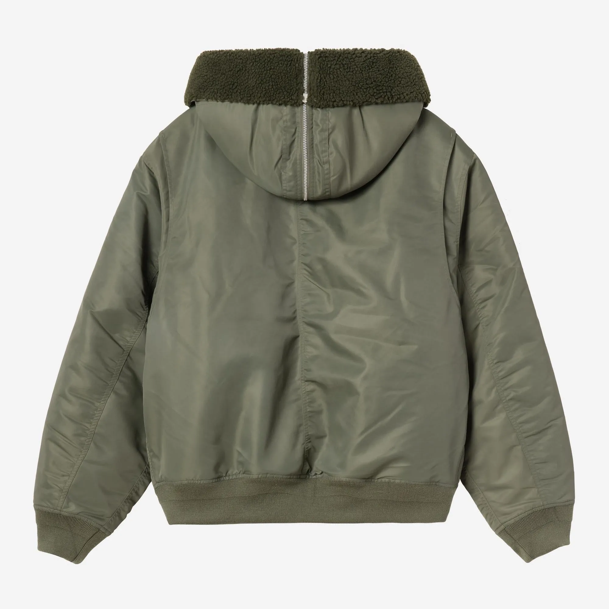 Carhartt WIP Mens Oltera Bomber Hooded Jacket | Cypress / Persimmon sold by The Foot Factory product image thumbnail 2