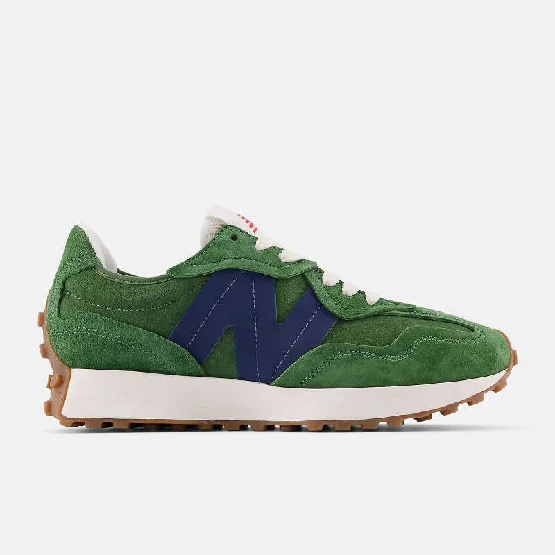 New Balance Unisex 327 Trainers | Dark Alpine Green / Navy sold by The Foot Factory