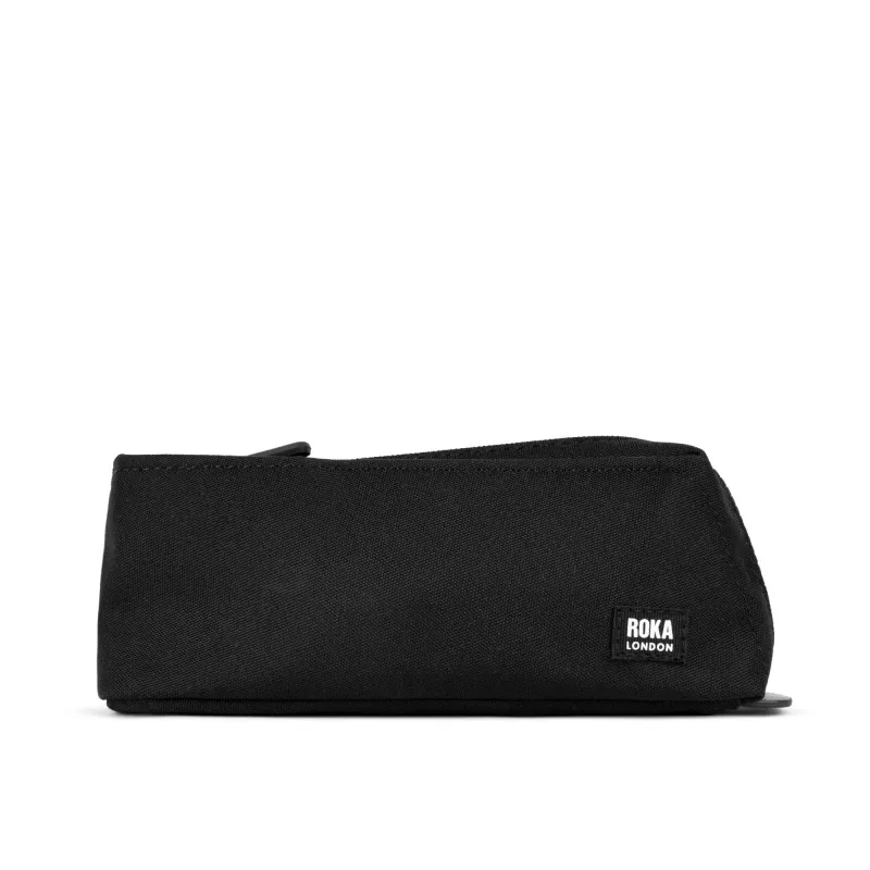 ROKA Pimlico All Black Small Recycled Canvas Pouch sold by The Foot Factory