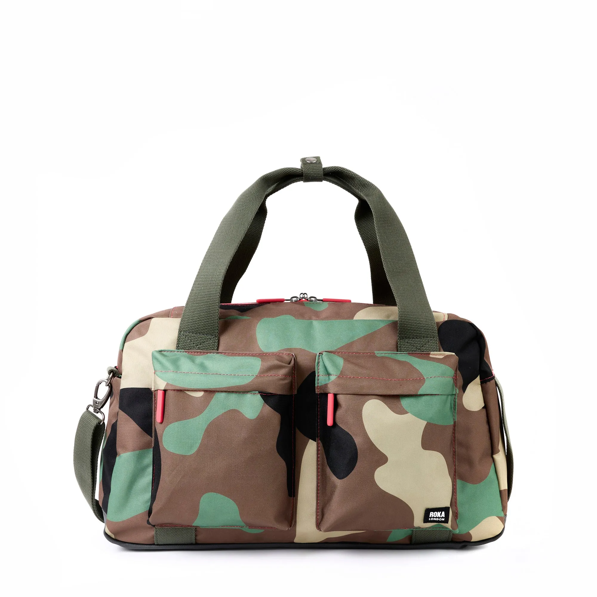 ROKA Gatwick Medium Recycled Canvas Bag | Vintage Camo sold by The Foot Factory