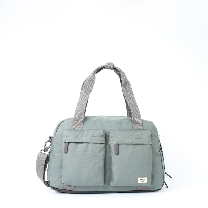 ROKA Gatwick Small Recycled Canvas Bag | Pewter sold by The Foot Factory