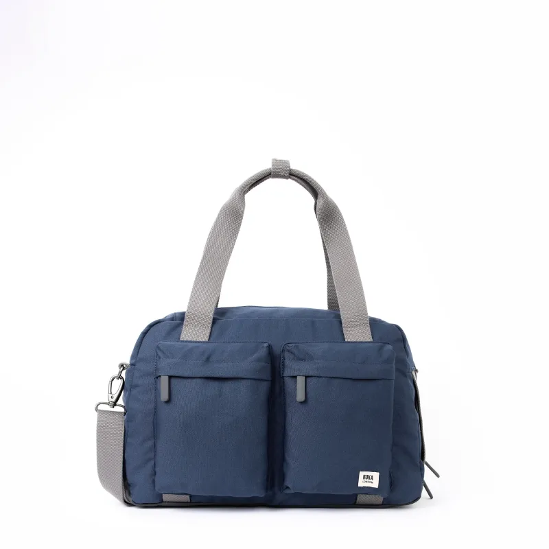 ROKA Gatwick Small Recycled Canvas Bag | Deep Blue sold by The Foot Factory
