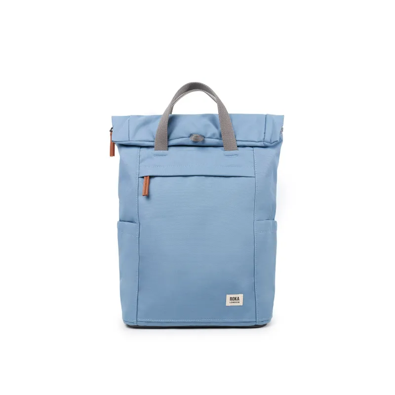ROKA Finchley A Retro Blue Medium Recycled Canvas Bag sold by The Foot Factory