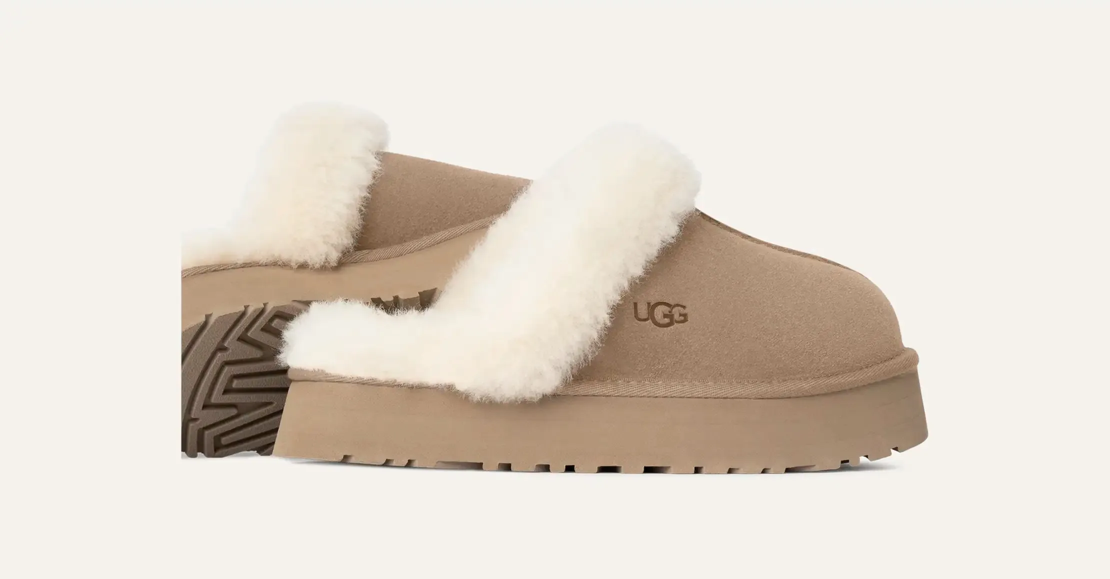 UGG Womens Disquette Platform Slippers | Sand sold by The Foot Factory product image thumbnail 3