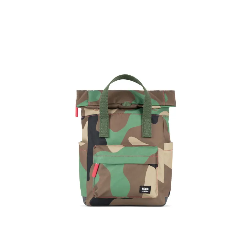 ROKA Canfield B Vintage Camo Small Recycled Canvas Bag sold by The Foot Factory