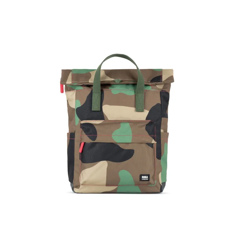 ROKA Canfield B Vintage Camo Medium Recycled Canvas Bag sold by The Foot Factory