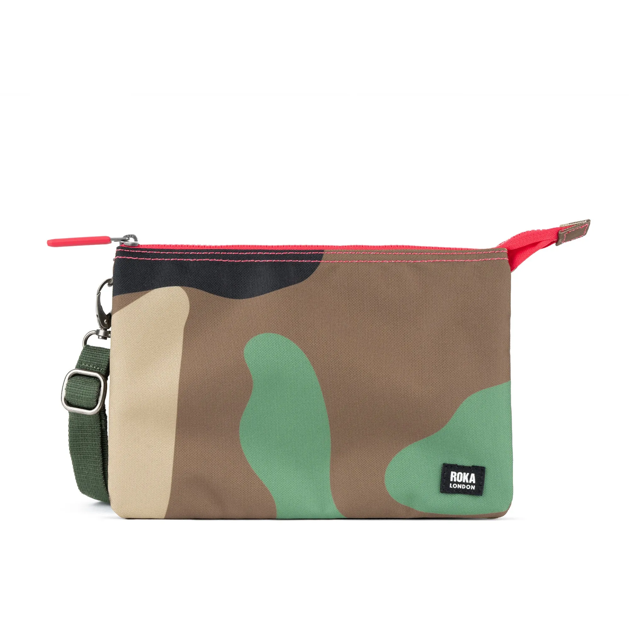 ROKA Carnaby Crossbody XL Vintage Camo Recycled Canvas Bag sold by The Foot Factory