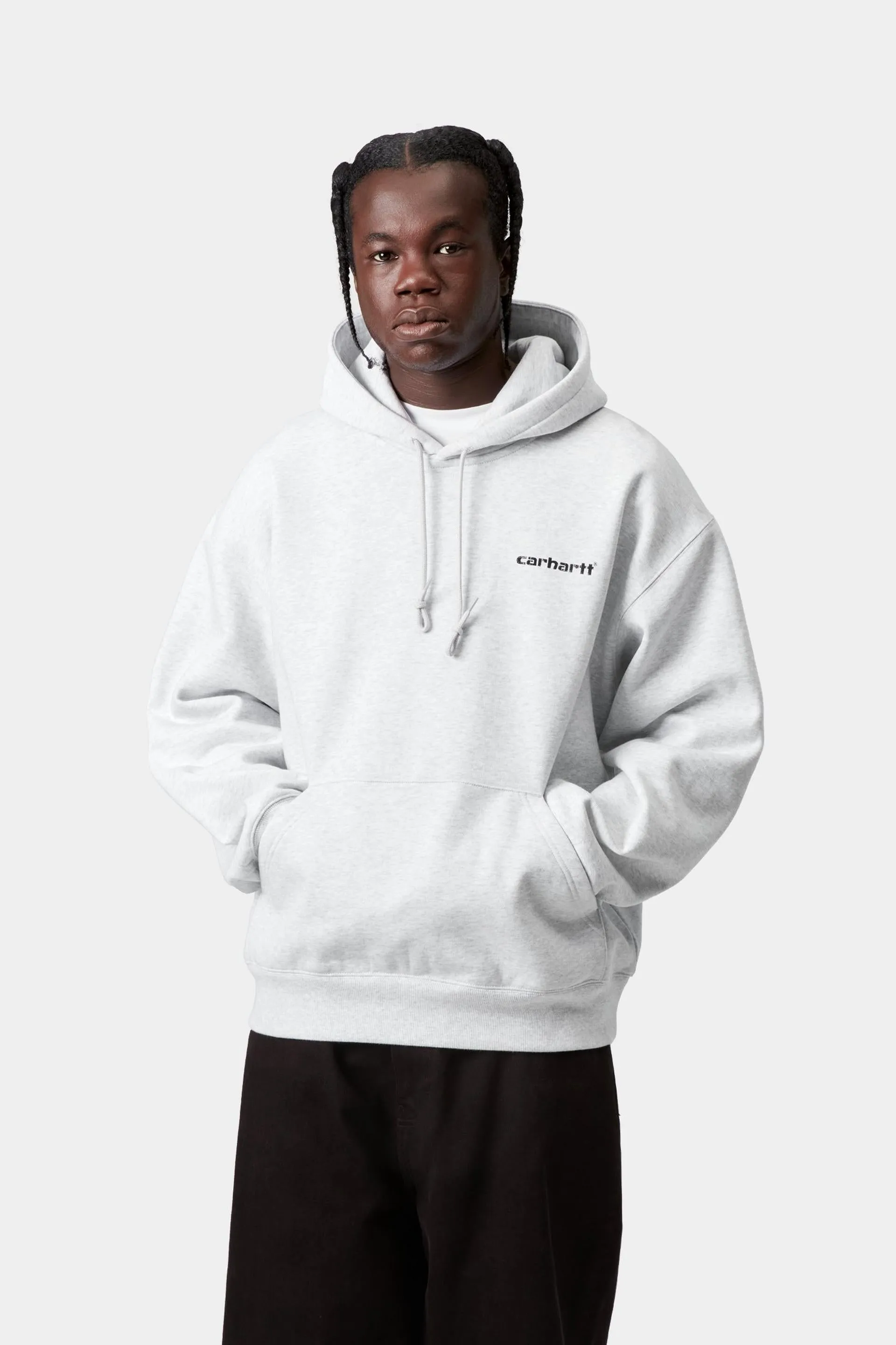 Carhartt WIP Mens Caps Hoodie | Ash Heather sold by The Foot Factory product image thumbnail 3
