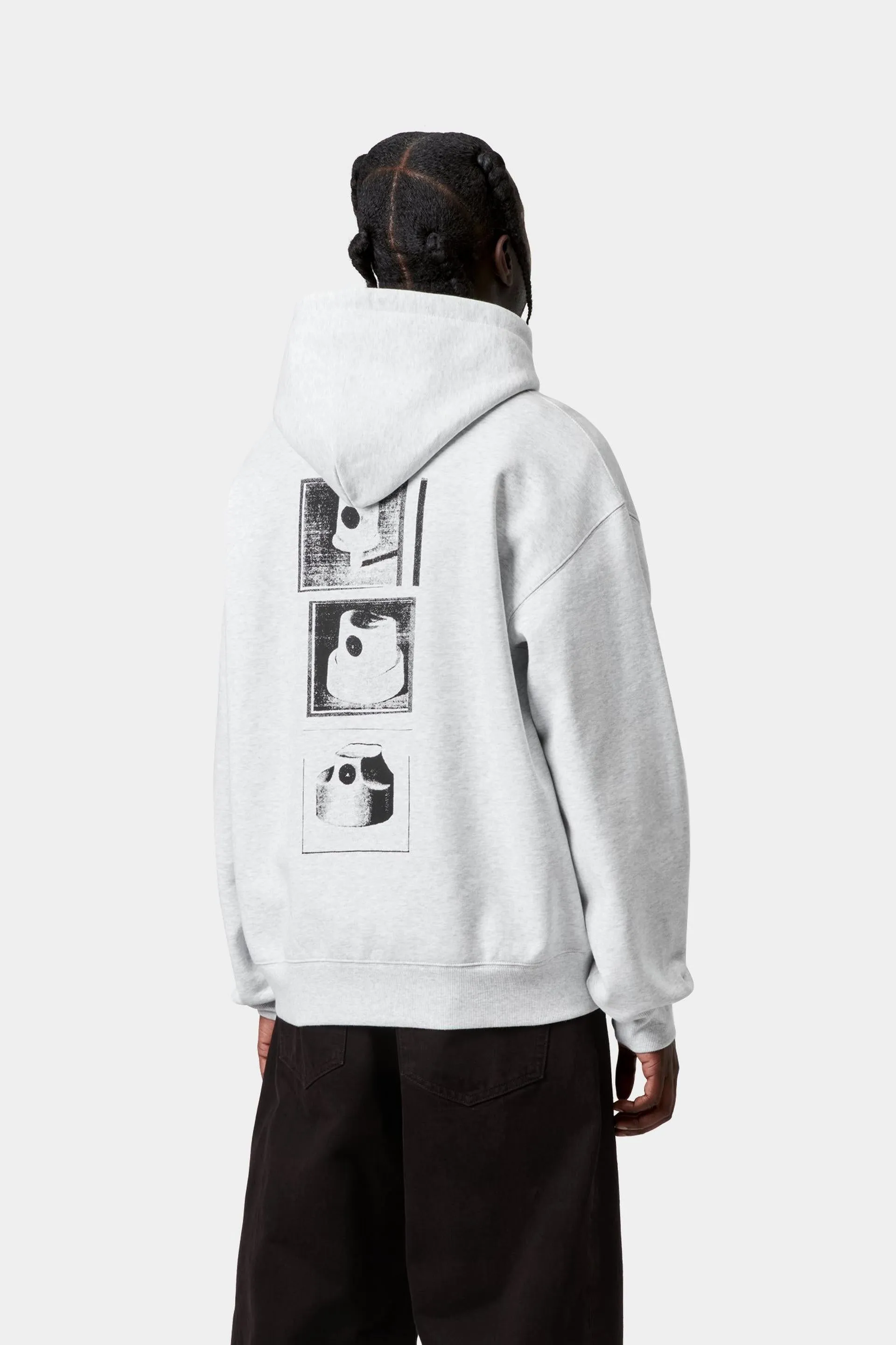 Carhartt WIP Mens Caps Hoodie | Ash Heather sold by The Foot Factory product image thumbnail 4