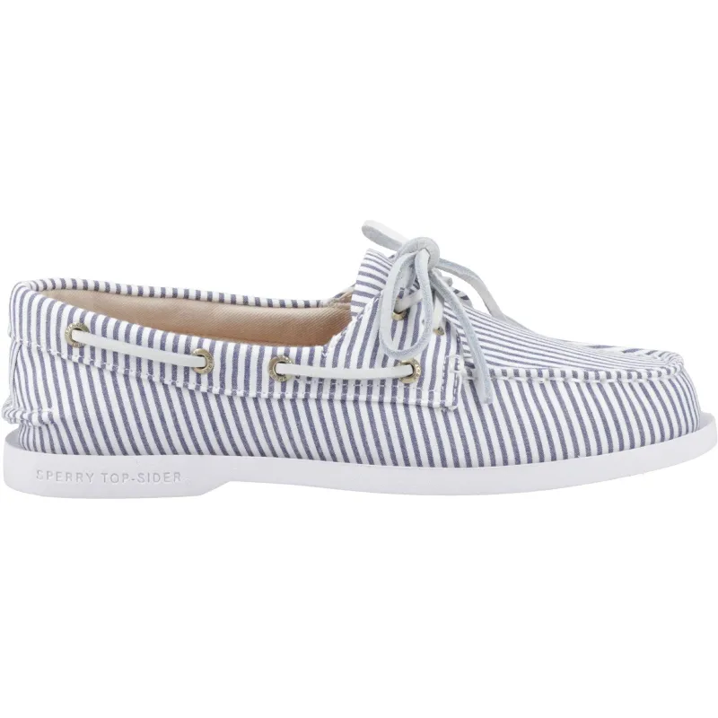 Sperry Womens Authentic Original 2-Eye Boat Shoe | Navy White sold by The Foot Factory
